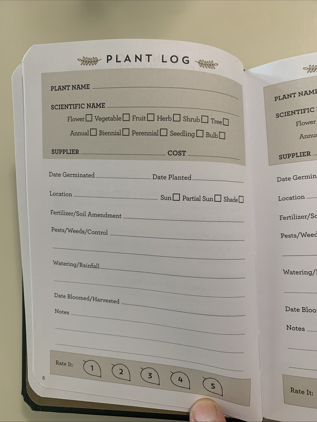 Th Gardeners Log Book Peter Pauper Press New Unused 114 Pages
