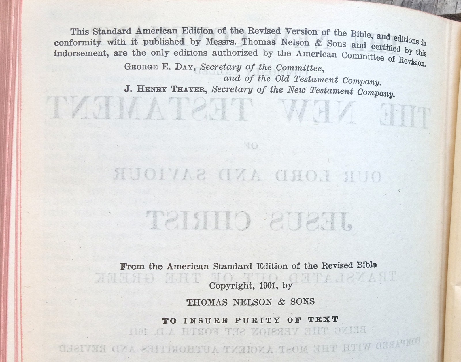 Holy Bible ~1901 Vintage HC~ Nelson (American Standard Version) Israel Christian
