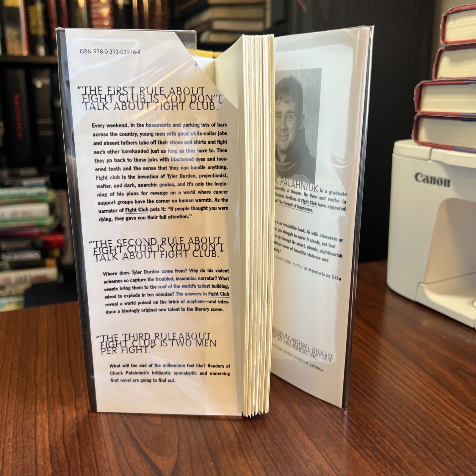 Fight Club, Chuck Palahniuk, Hardcover Edition, Norton 1996