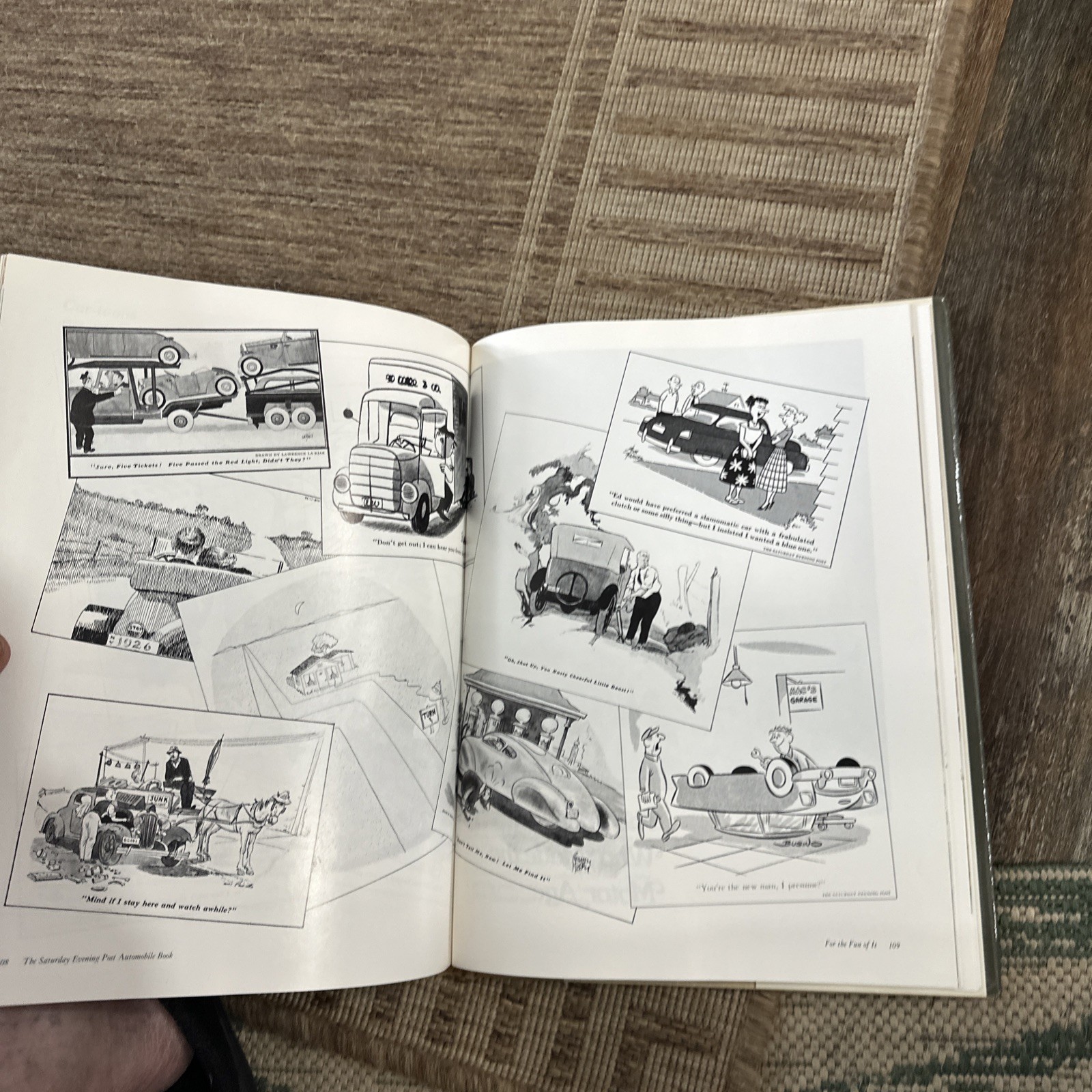 The Automobile Book by The Saturday Evening Post, Antique Vintage Art 1979 HB