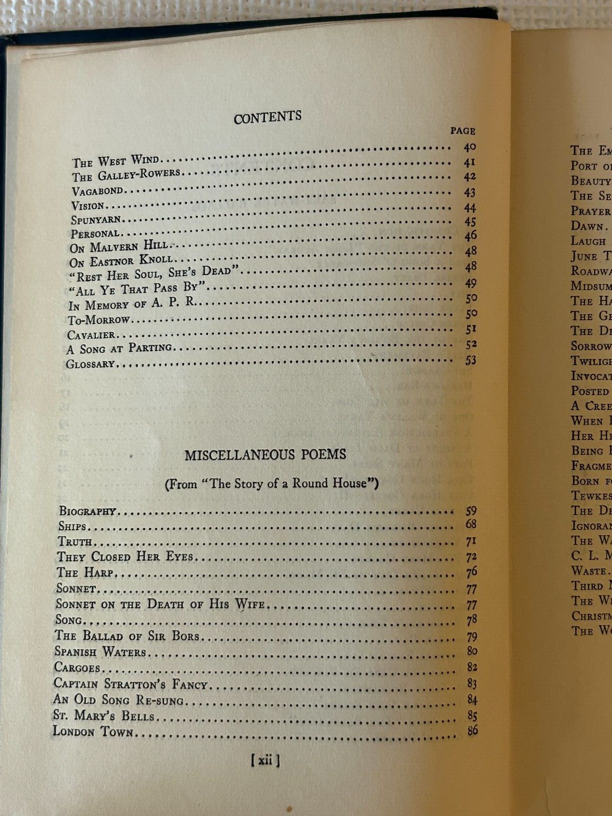 Collected Poems of John Masefield; Volume one POEMS; The MacMillan Company, 1925