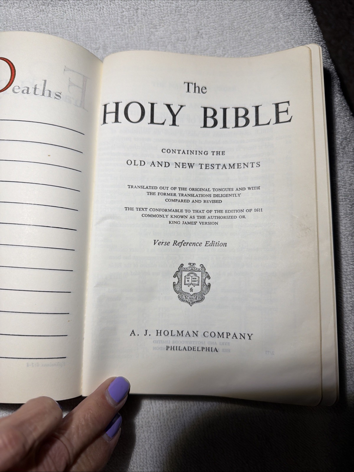 Holy Bible Red Letter Verse Reference Concordance Holman Company Ref Jewel Ed
