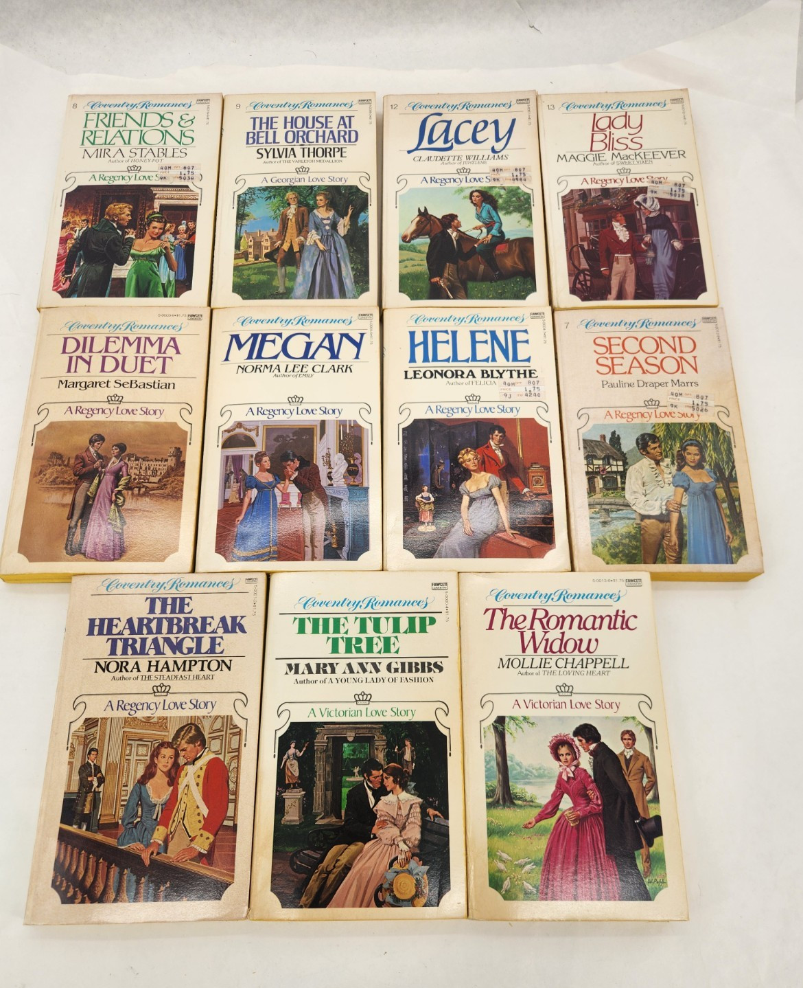 Vintage Fawcett Coventry Romances paperback book lot of 23 #1-9 & 12-25