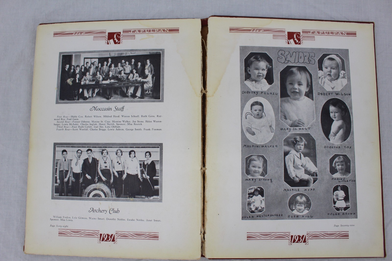 Vintage 1931 Sapulpan High School Yearbook Sapulpa Oklahoma Signatures