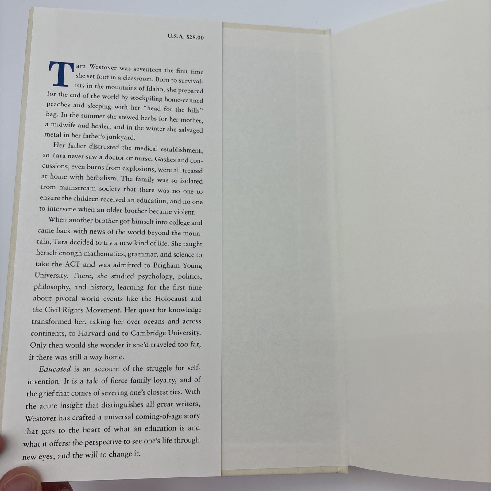 Educated : A Memoir by Tara Westover (2018, Hardcover)