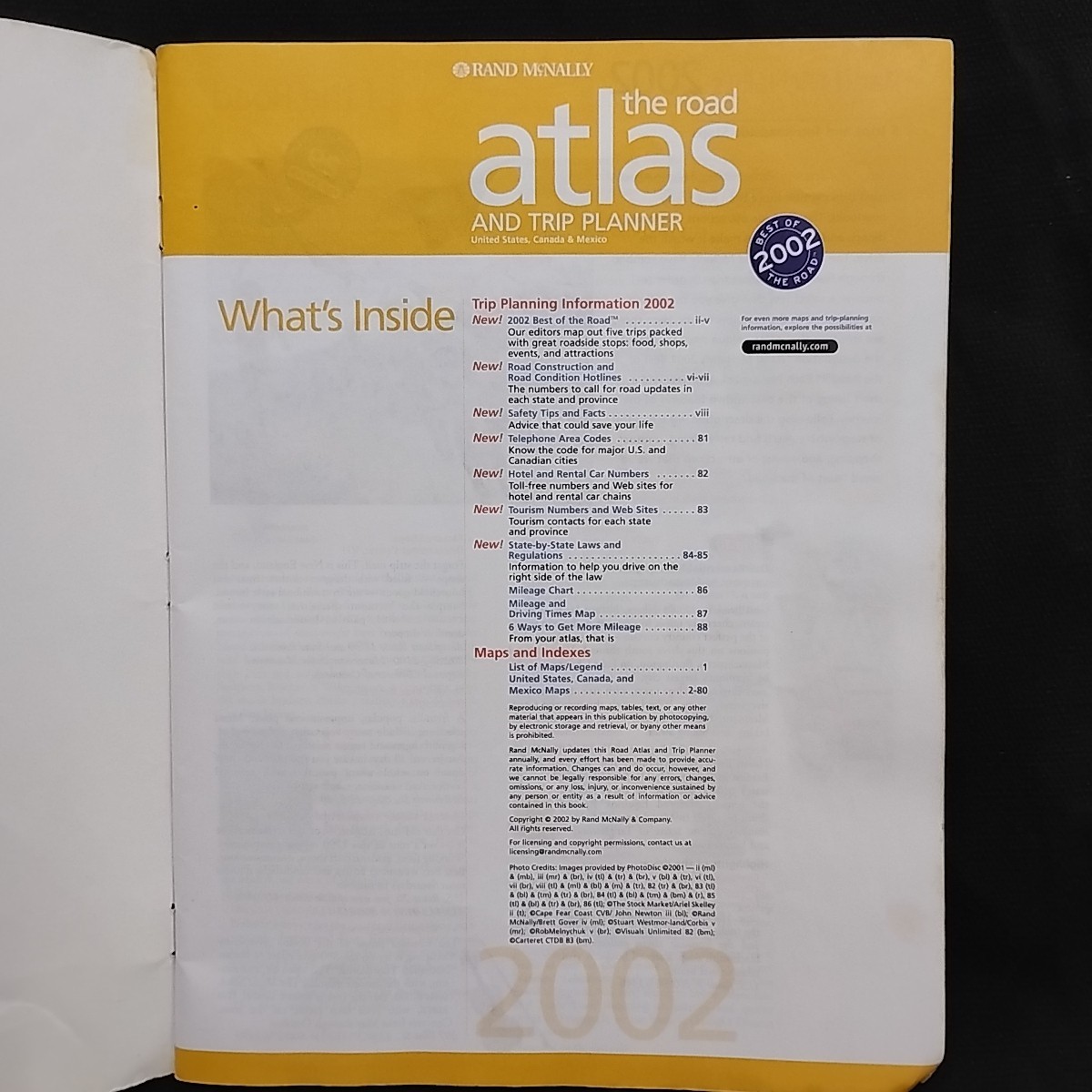 Rand McNally 2002 The Road Atlas & Trip Planner, US, Canada, & Mexico, Paperback