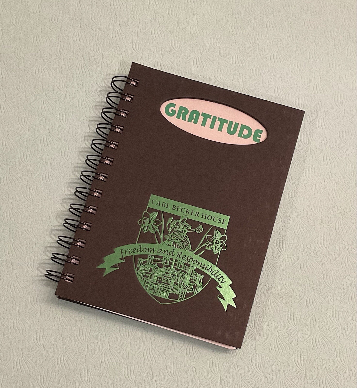 Gratitude journal Black With Green Embellishment 7.2in By 5.25in NEW