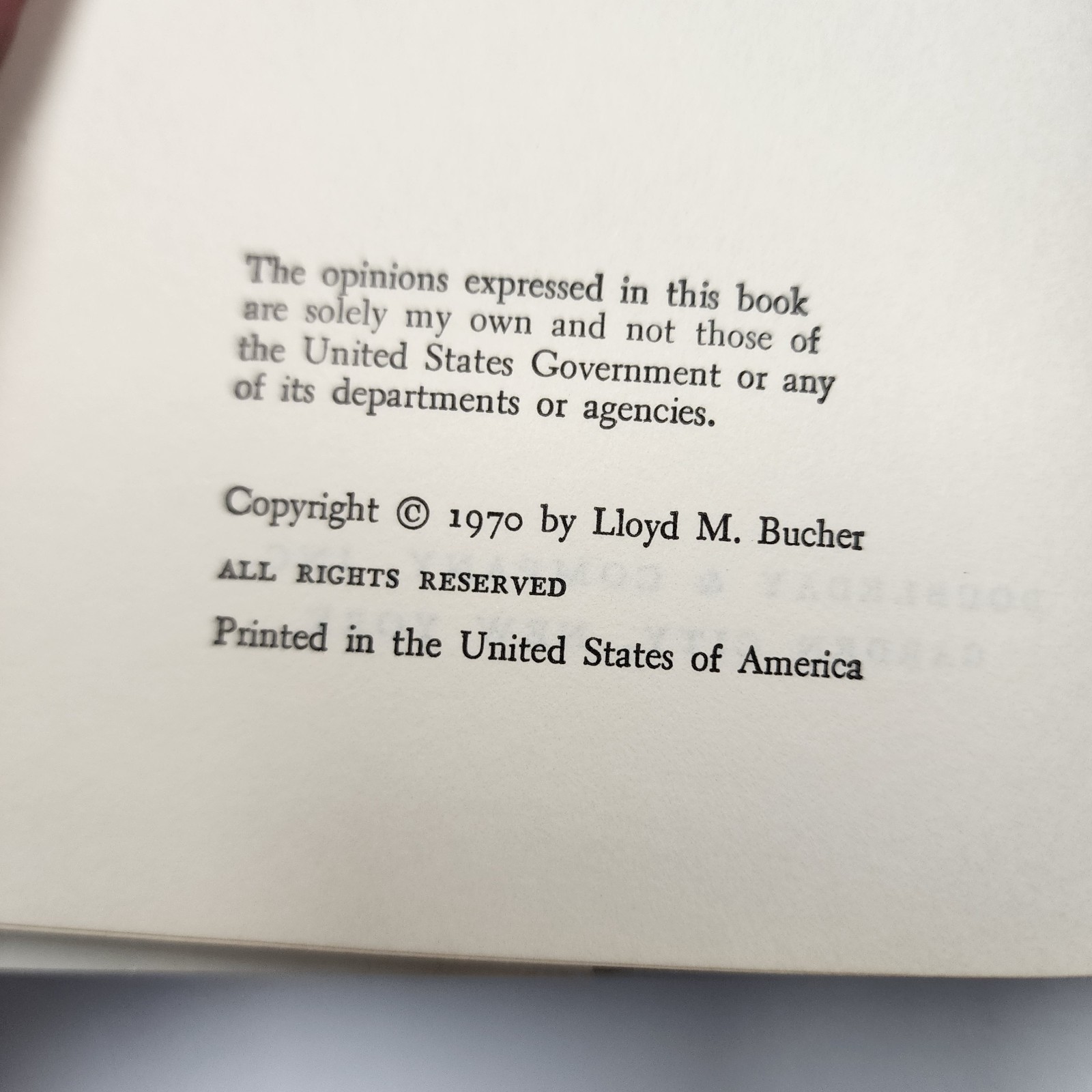 Bucher: My Story (Hardback 1970) (FREE SHIPPING)