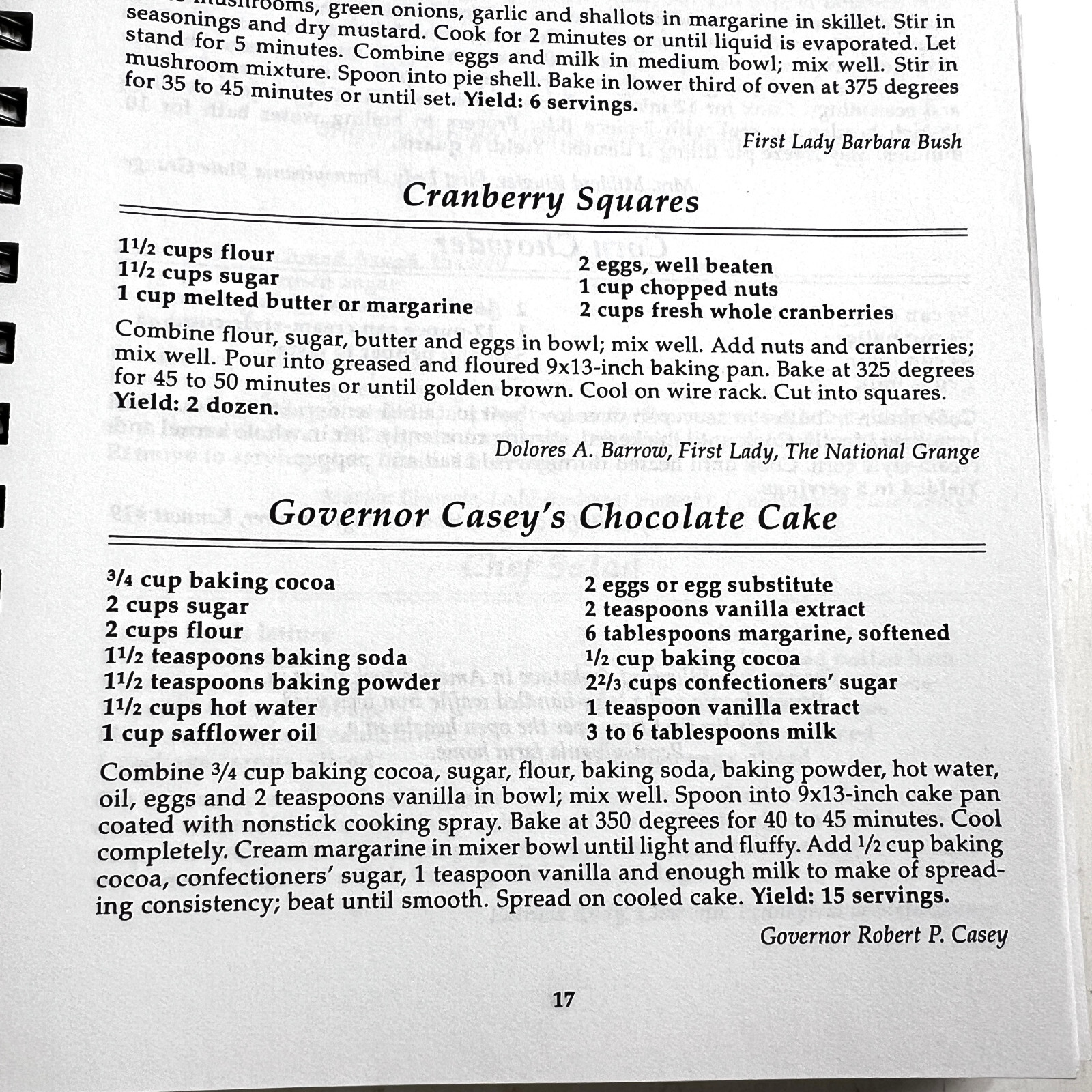 The Pennsylvania State Grange Cookbook 1993 Spiral Bound 432 Pages