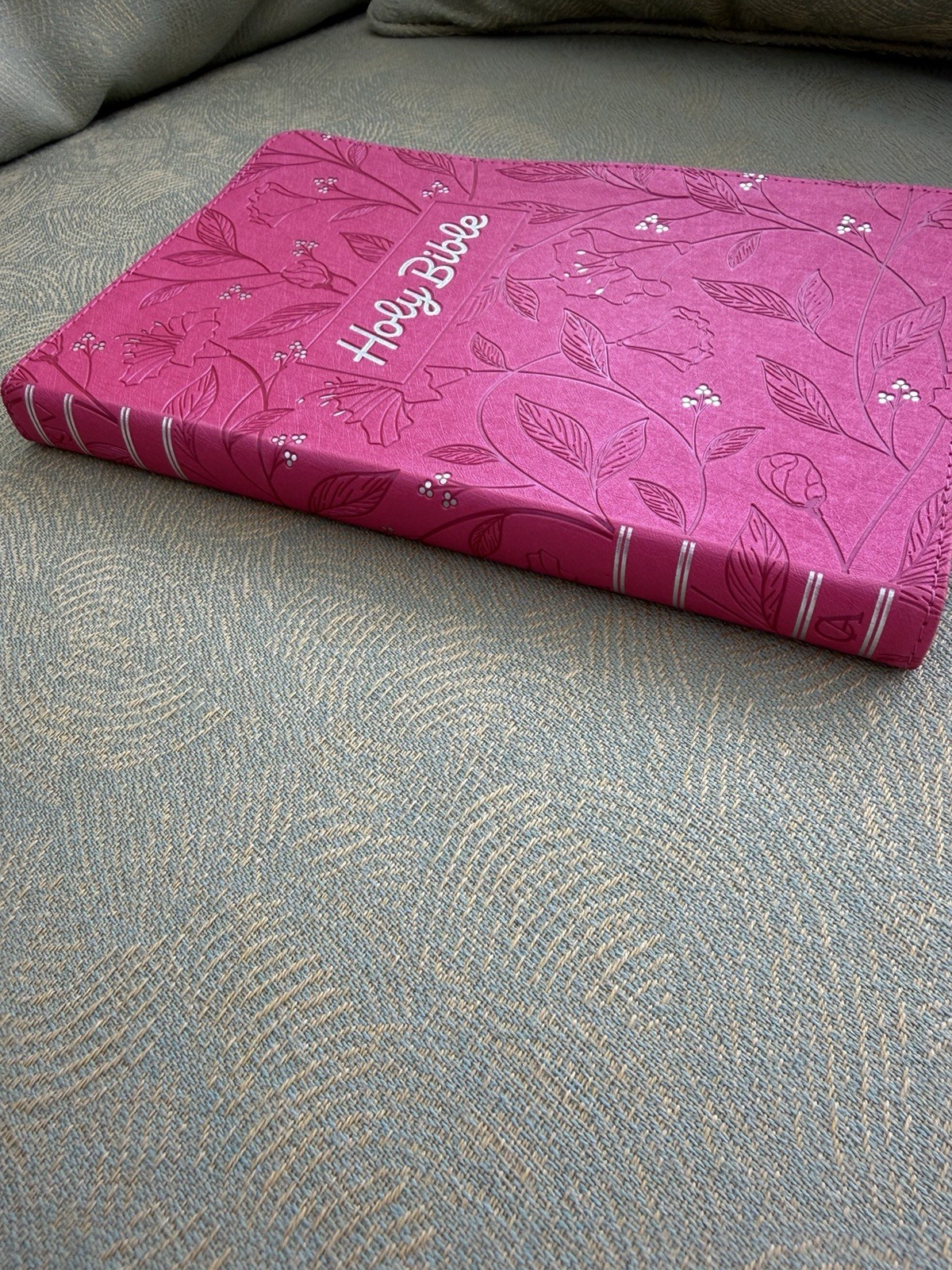 Pink floral holy bible book King James Version by Christian art publisher