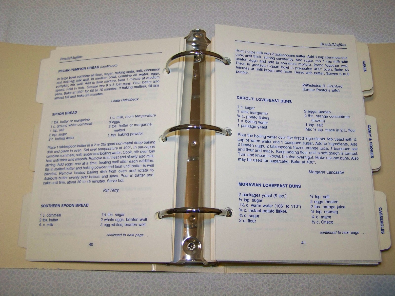 Rural Hall Moravian Church Cookbook 1993 Rural Hall North Carolina 361 pages