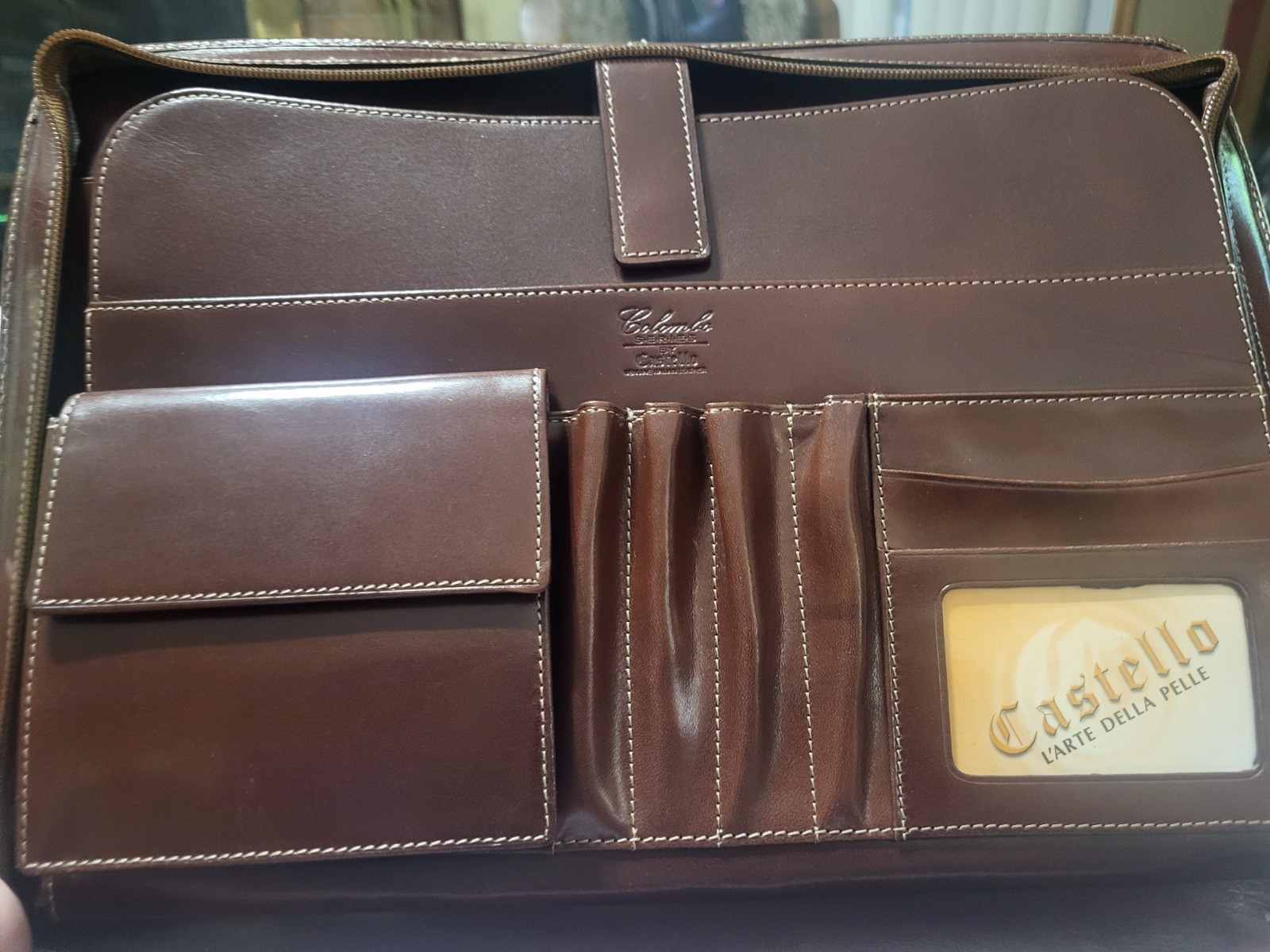 Portfolio Folder CASTELLO LA, ART DELLE PELLE LEATHER Conac Folder 14×10.5×2 Zip