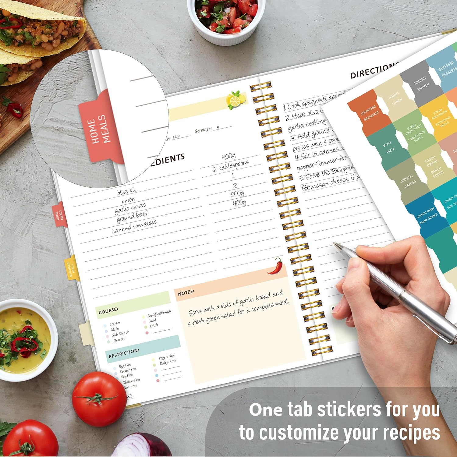 Recipe Book to Write in Your Own Recipes – Blank Recipe Book Cookbook, Hardcover