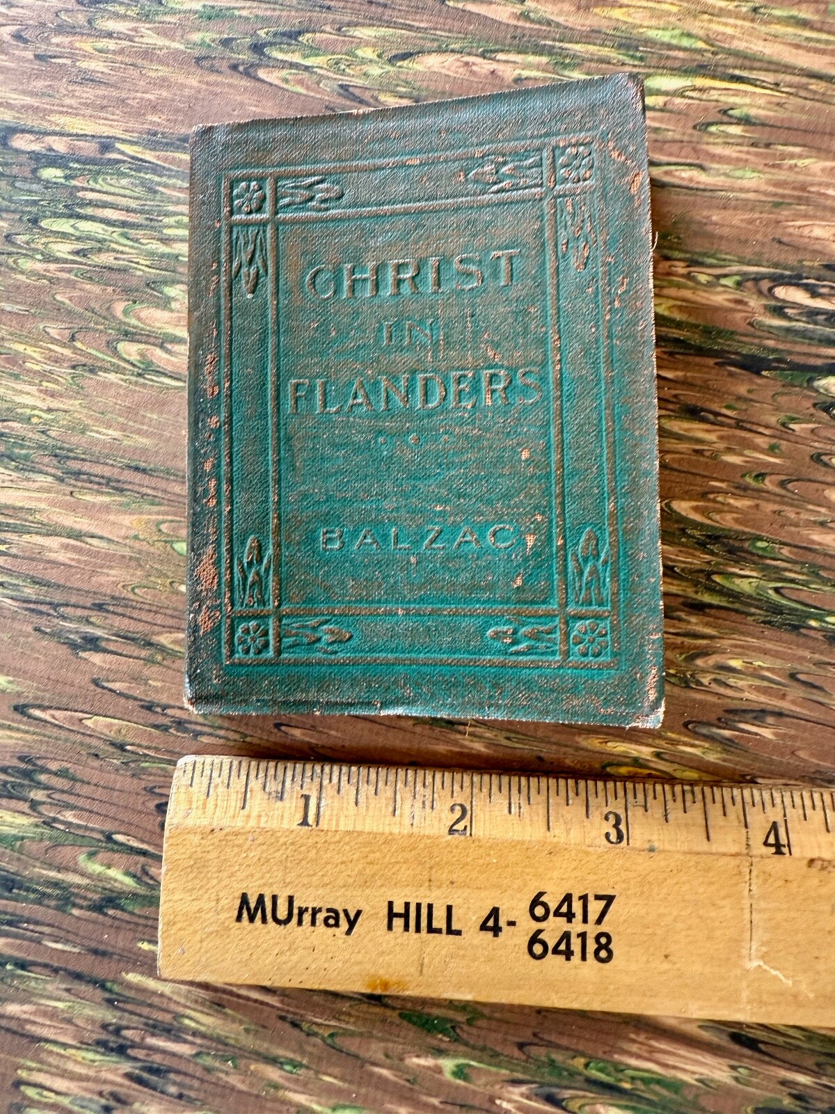 Antique Little Leather Small Book Christ In Flanders BALZAC Classic Literature