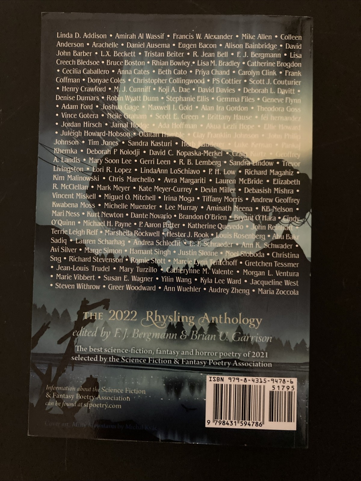 The 2022 Rhysling Anthology by Brian U Garrison (Sci-fi, Horror, Fantasy, Poetry