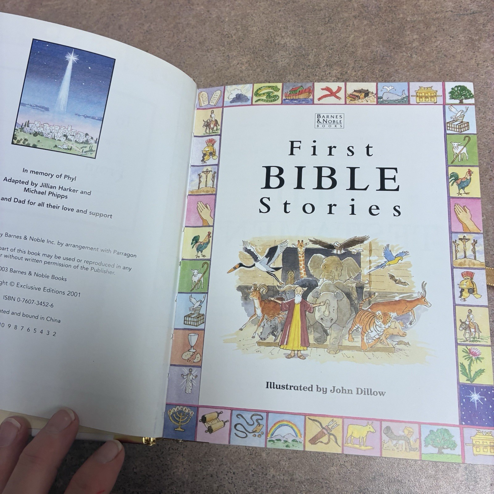 “First Bible Stories” Hardcover Children’s Book W/383 Gold Edge Pages