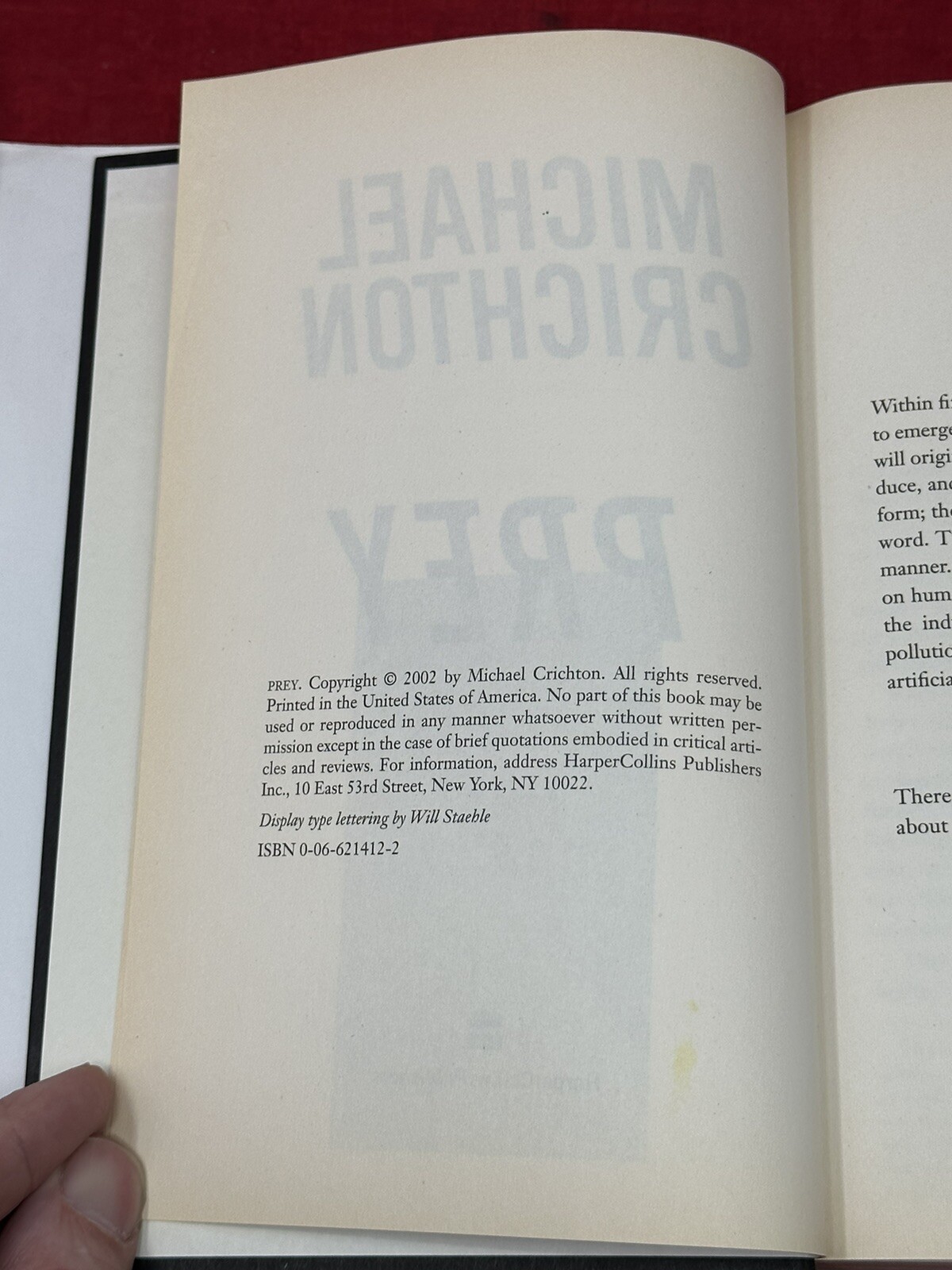 Michael Crichton – Prey VTG 2002 367 Pages Version Hardcover Book w/ Dust Jacket