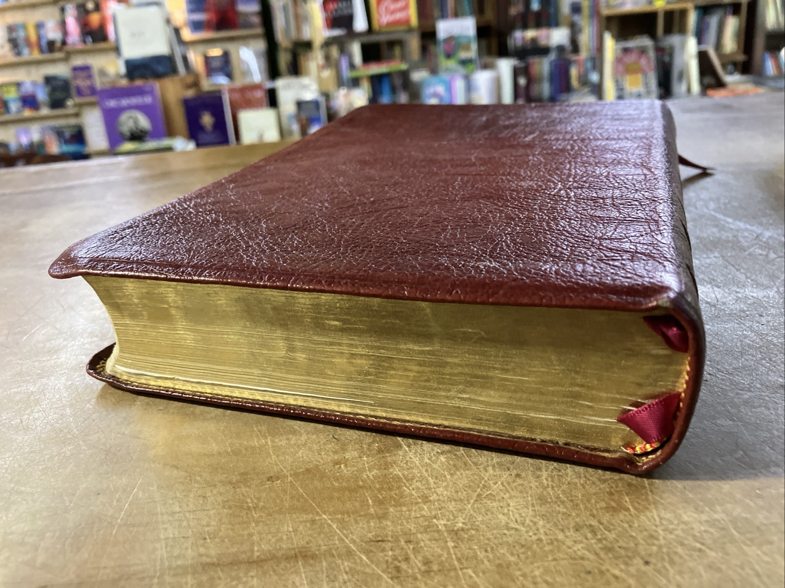 NASB New Open Bible Study Edition Burgundy Genuine Leather 1990 USA 1976BG