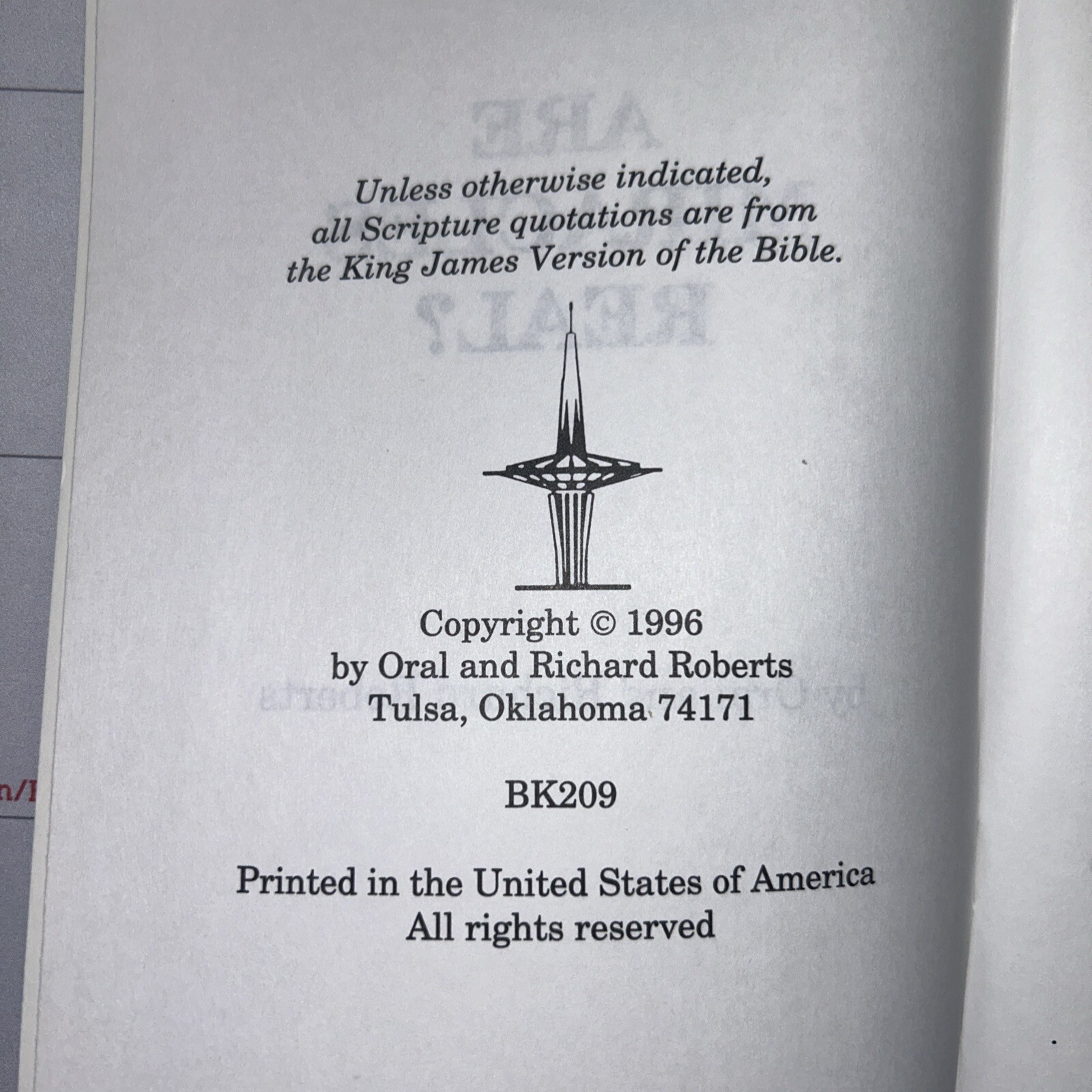 Are Miracles Real? – Oral and Richard Roberts – 1996 – 88 pages – Pentecostal
