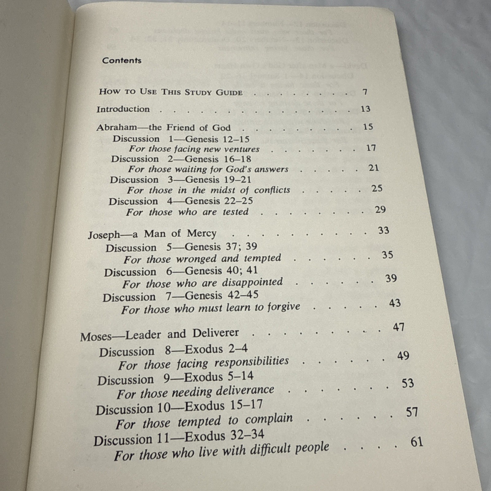 Bible Study Guide Abraham Moses Joseph David – Four Men of God 1972 Kunz Schell