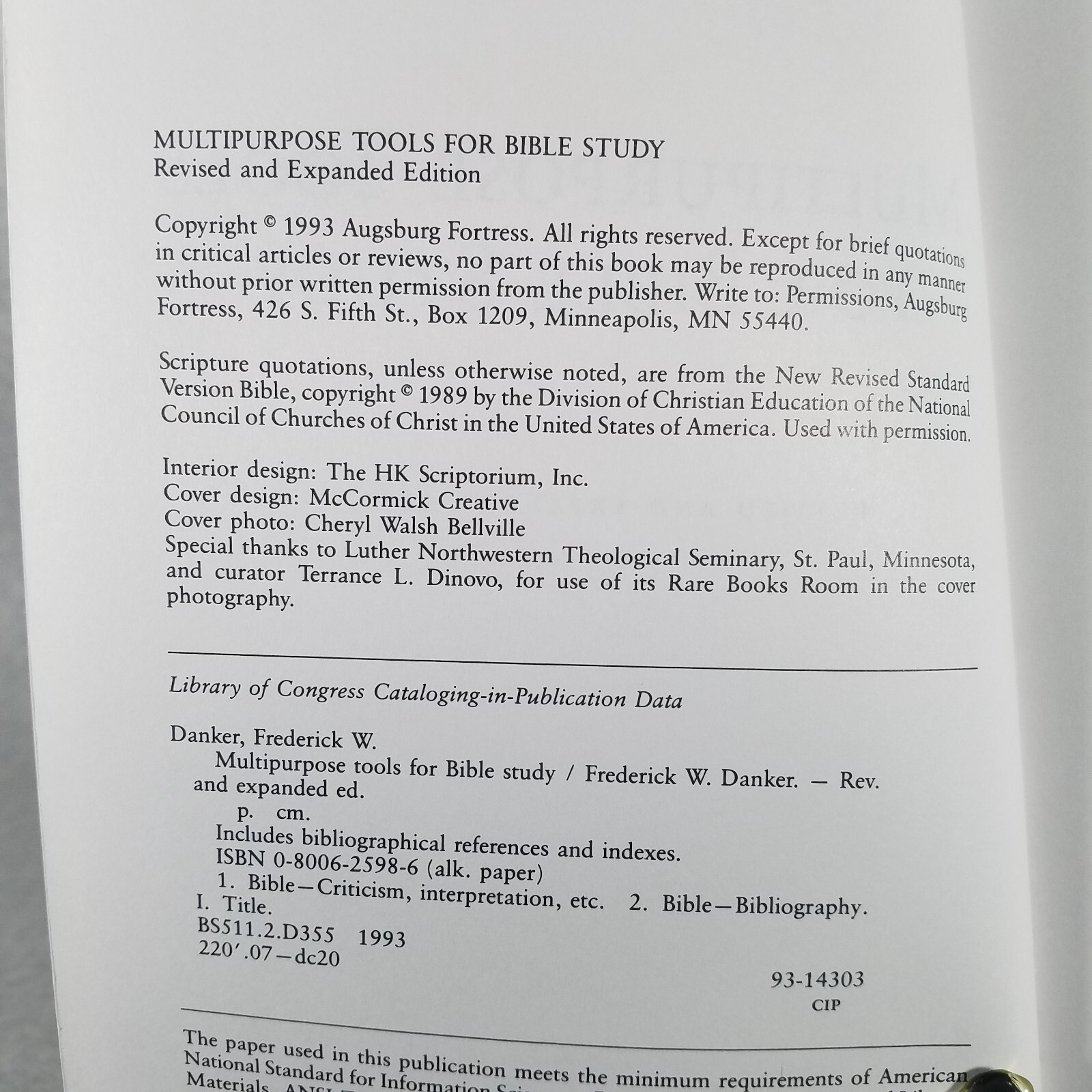 Multipurpose Tools for Bible Study – Trade Paperback by Frederick W. Danker