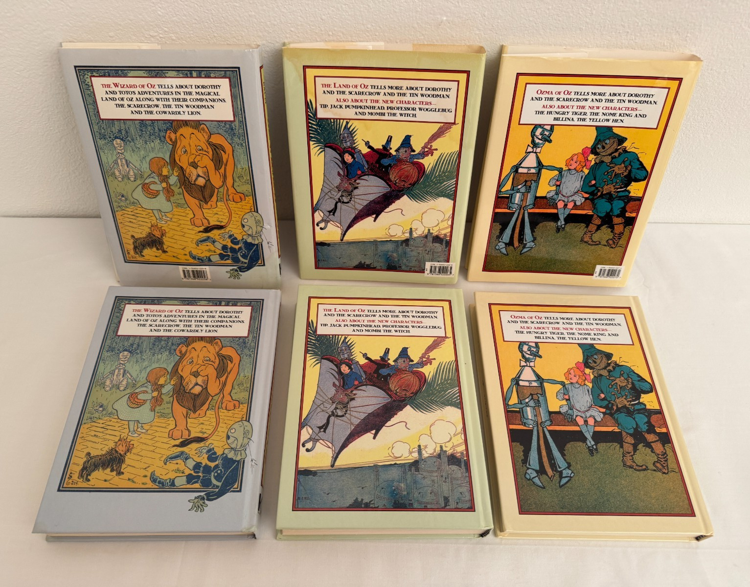 Wizard of Oz Books by L. Frank Baum Lot of 6 Large Print Books, 3 HC w/DJ, 3 PB