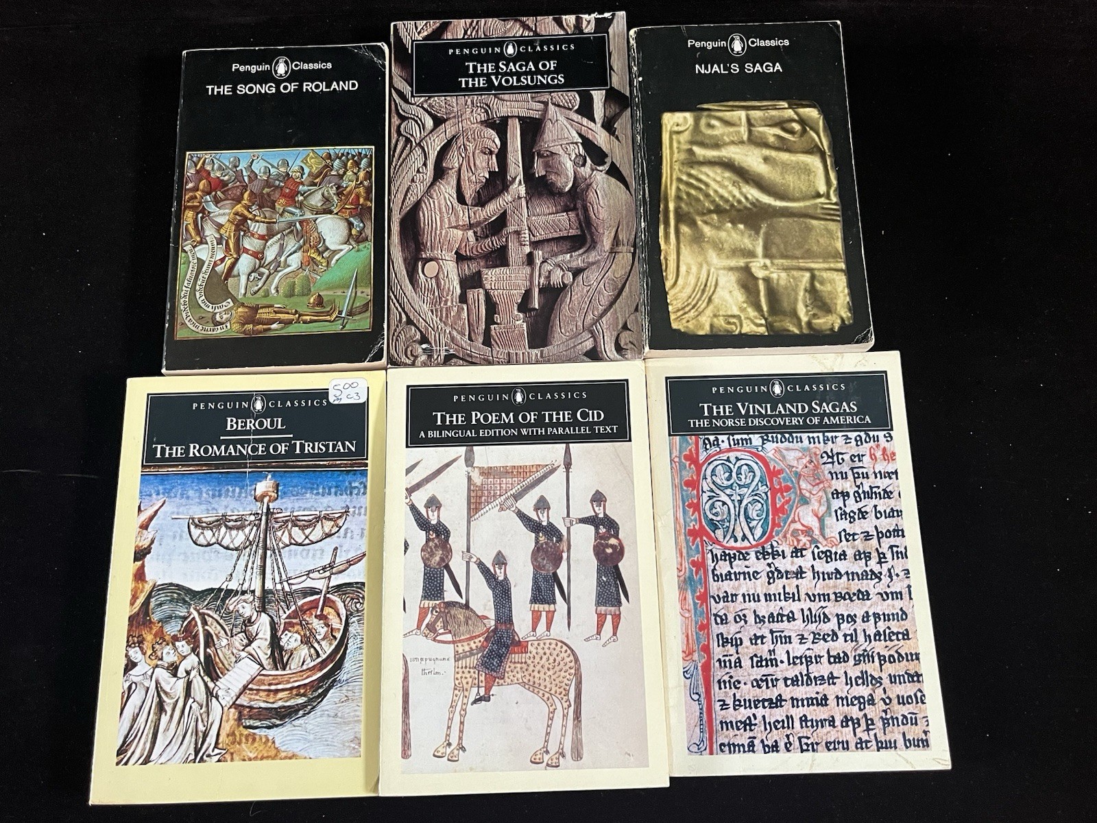 Ancient Epic Literature Lot: Song Roland Romance Tristan Saga Volsungs Poem Cid