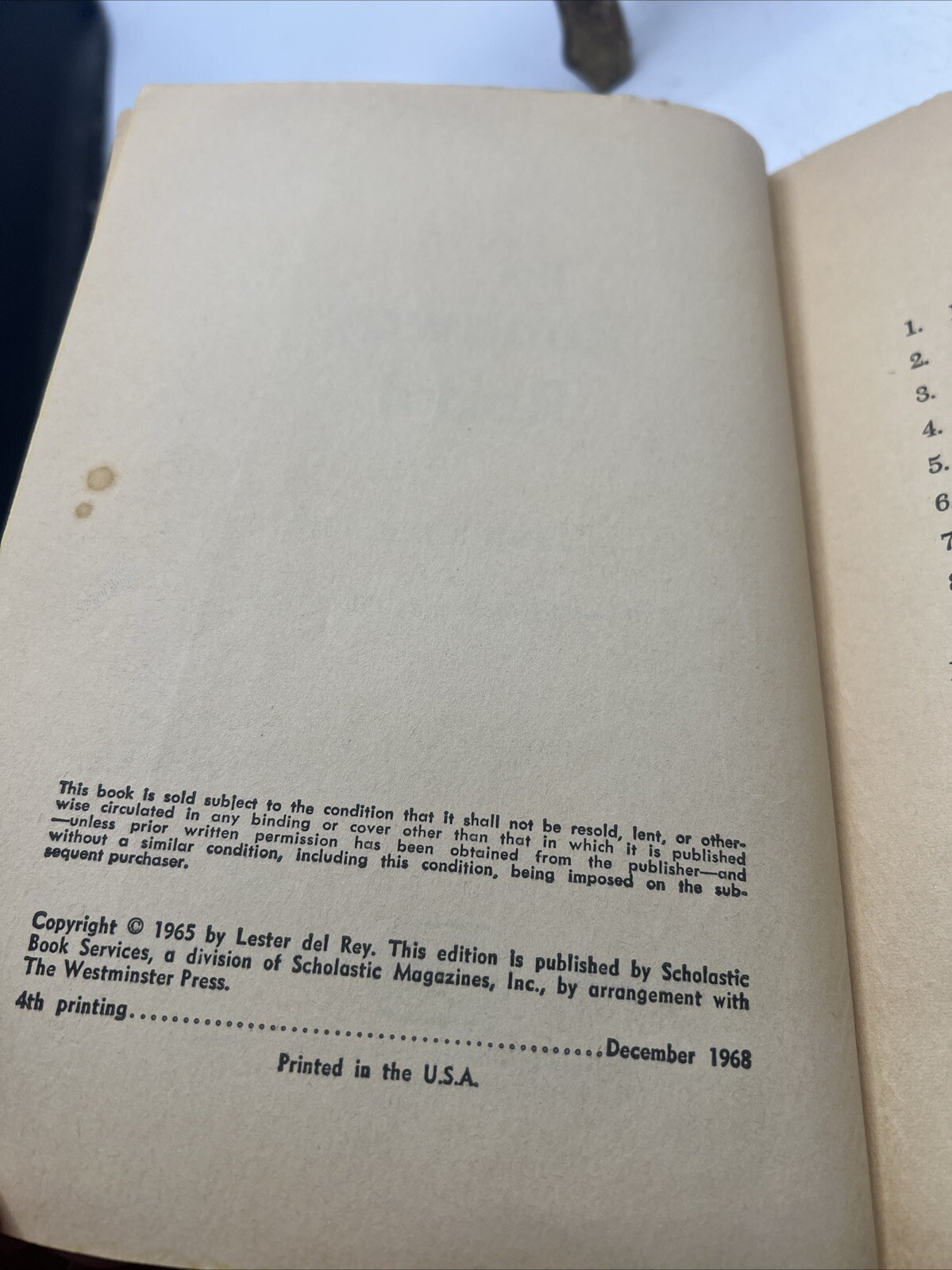 The Runaway Robot-Lester Del Rey-Pbk-1966-Scholastic-SciFi-Fantasy