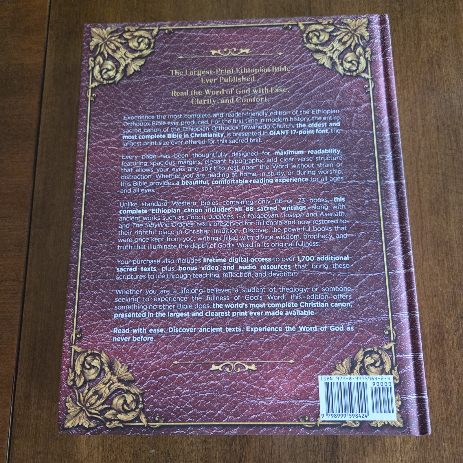 Ethiopian Bible in English Extra Large Print Solomon’s Gate Press HC Book