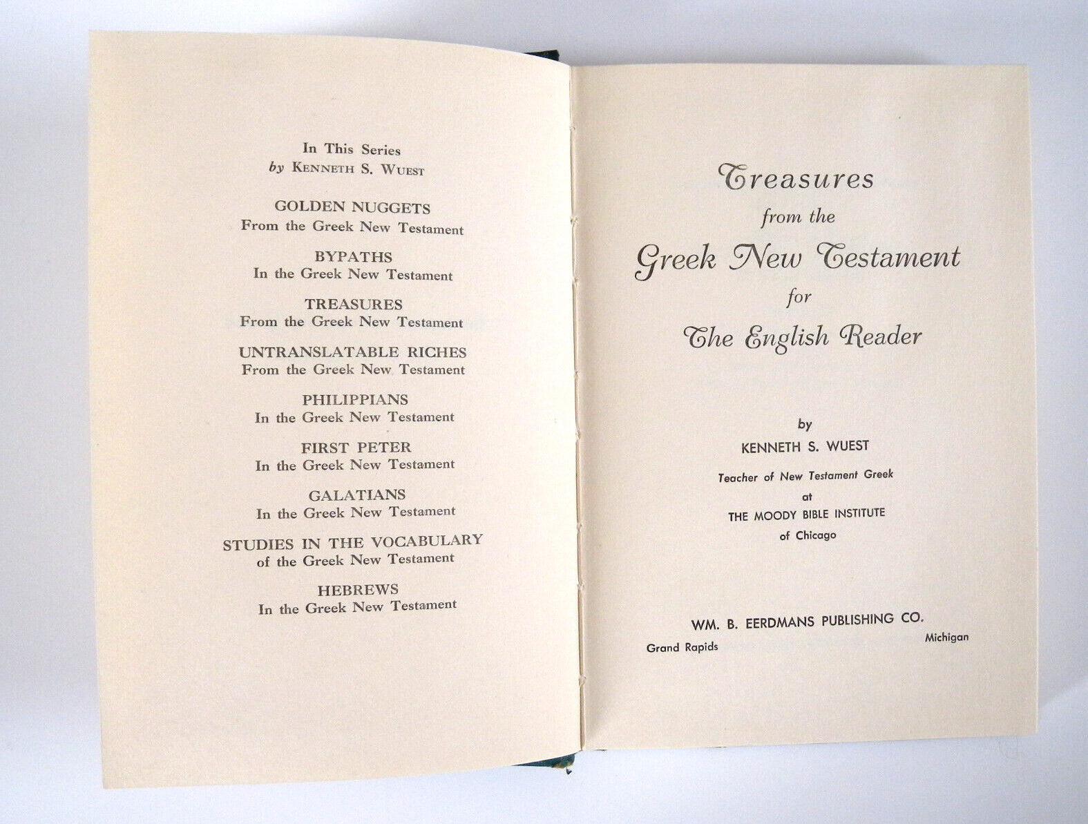 Treasures from Greek New Testament for the English Reader by Kenneth S. Wuest