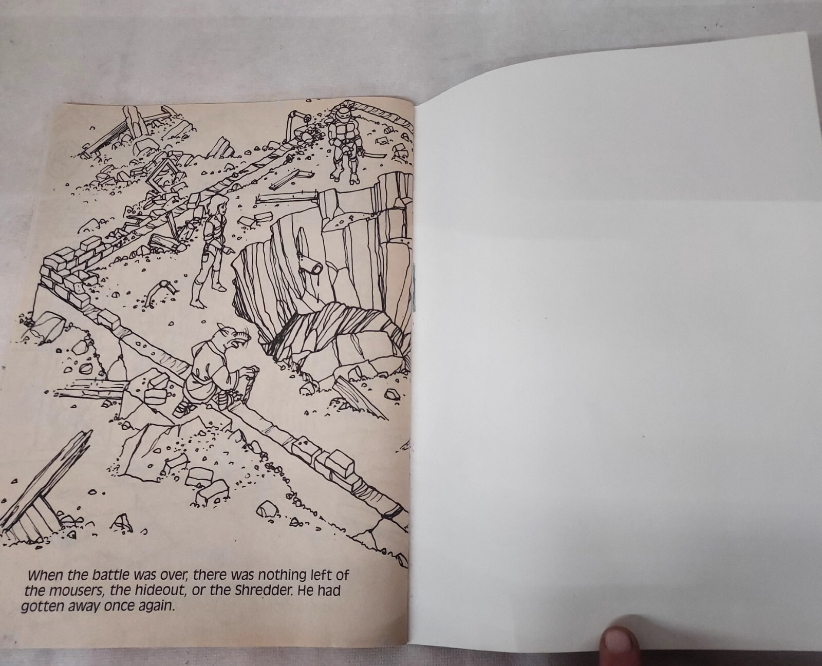 1988 TEENAGE MUTANT NINJA TURTLES Adventures to Color Coloring Book 3 Used Pages