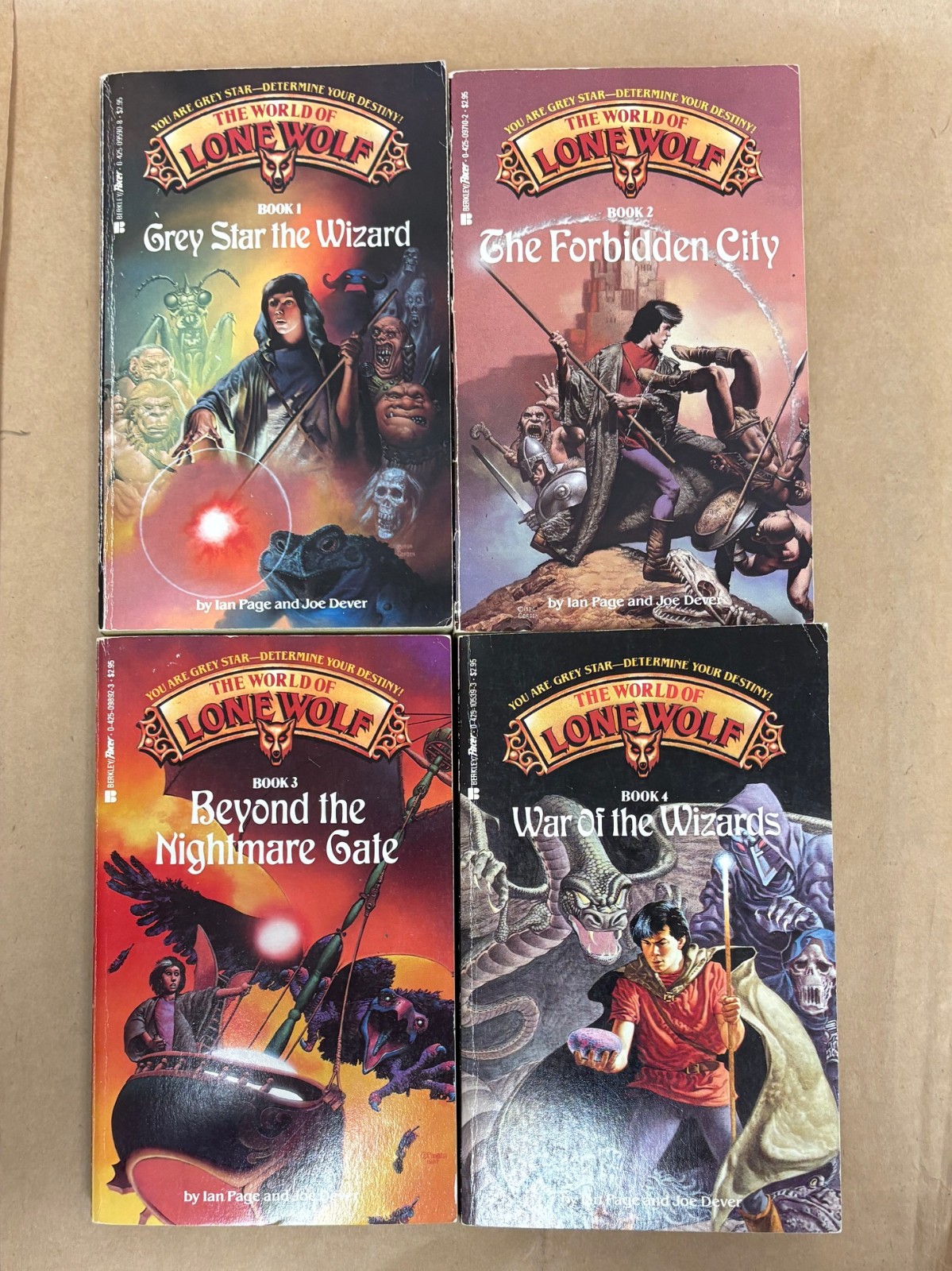 1-4 World of Lone Wolf Fantasy Game Book series by Ian Page & Joe Dever PB