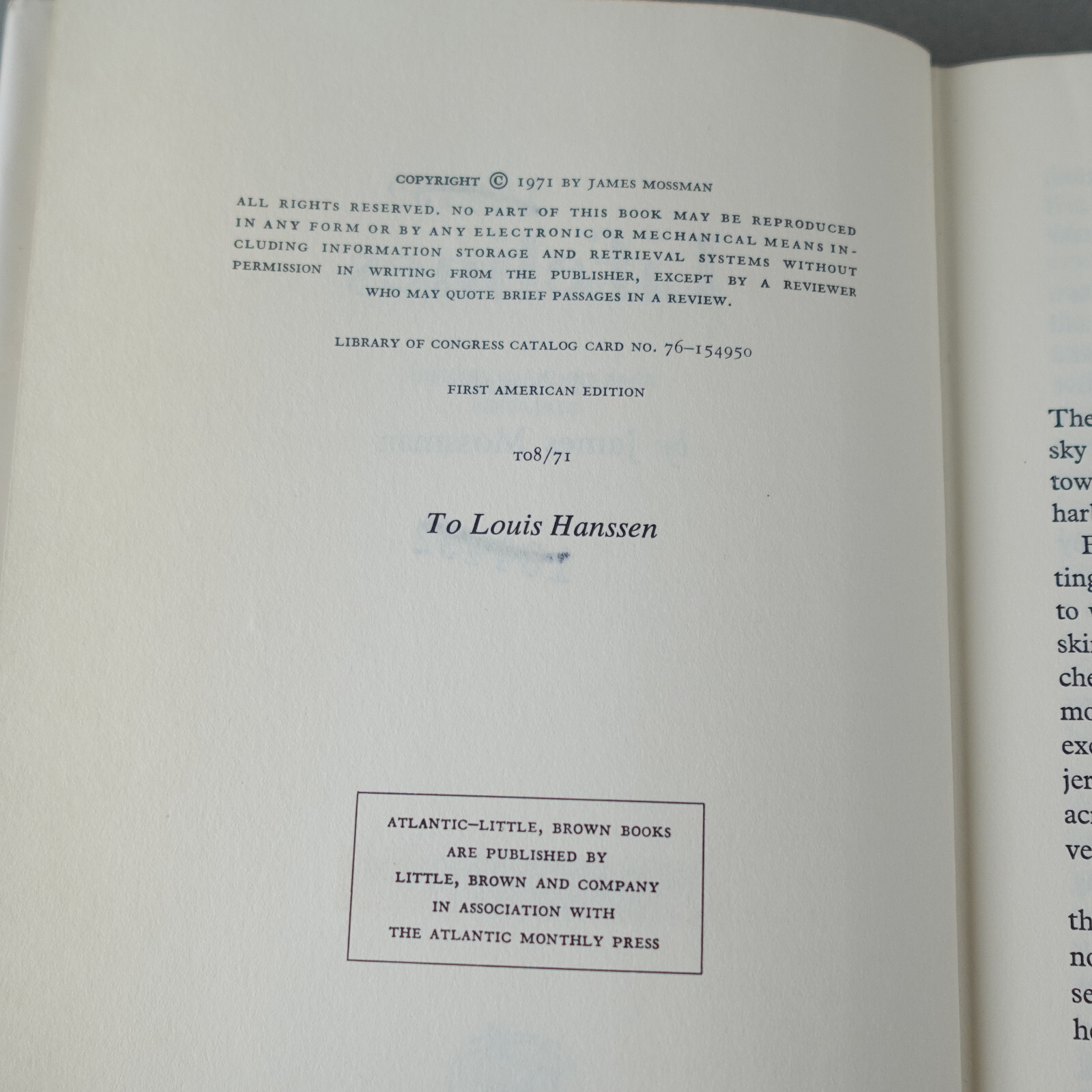 Lifelines James Mossman 1st American Edition Hardcover Journalist Vietnam War