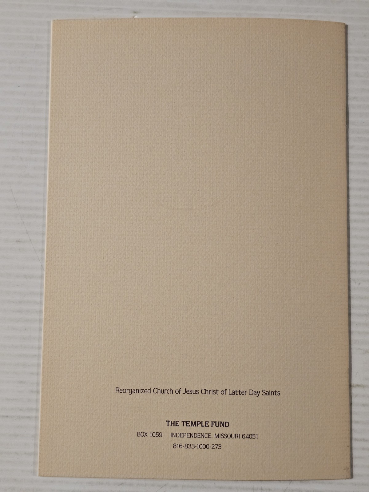 THE TEMPLE, Ensign of Peace (RLDS) PB 1987, 16 PAGES. Row 32.