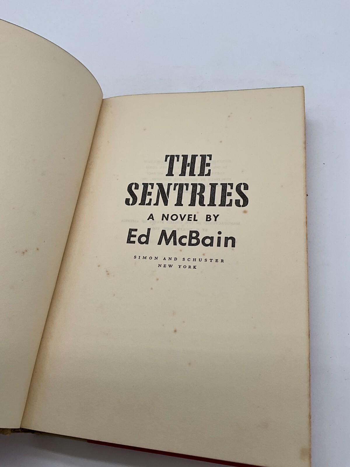 Vintage The Sentries by Ed Mcbain 1965 Hardcover Simon and Schuster BX