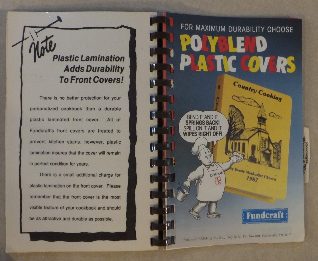 FUNDCRAFT’S SAMPLER COOKBOOK 56 PAGES OF RECIPES SAMPLE COVERS DIVIDERS FILLERS