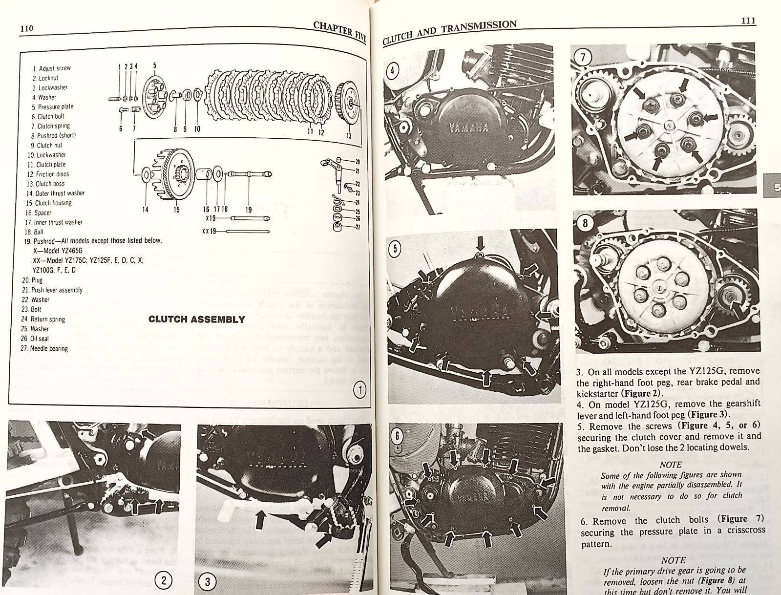 Yamaha YZ100-490 Monoshock Motorcycle 1976-1984 Clymer Service Repair Manual