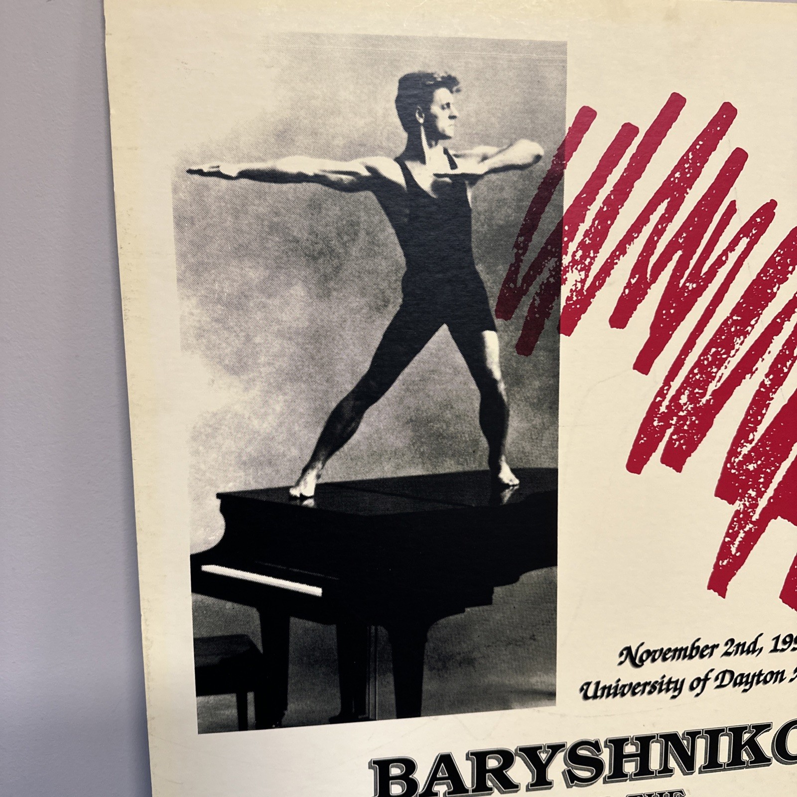 Mikhail Baryshnikov The White Oak Project 1990 Dayton OH Advertising Poster