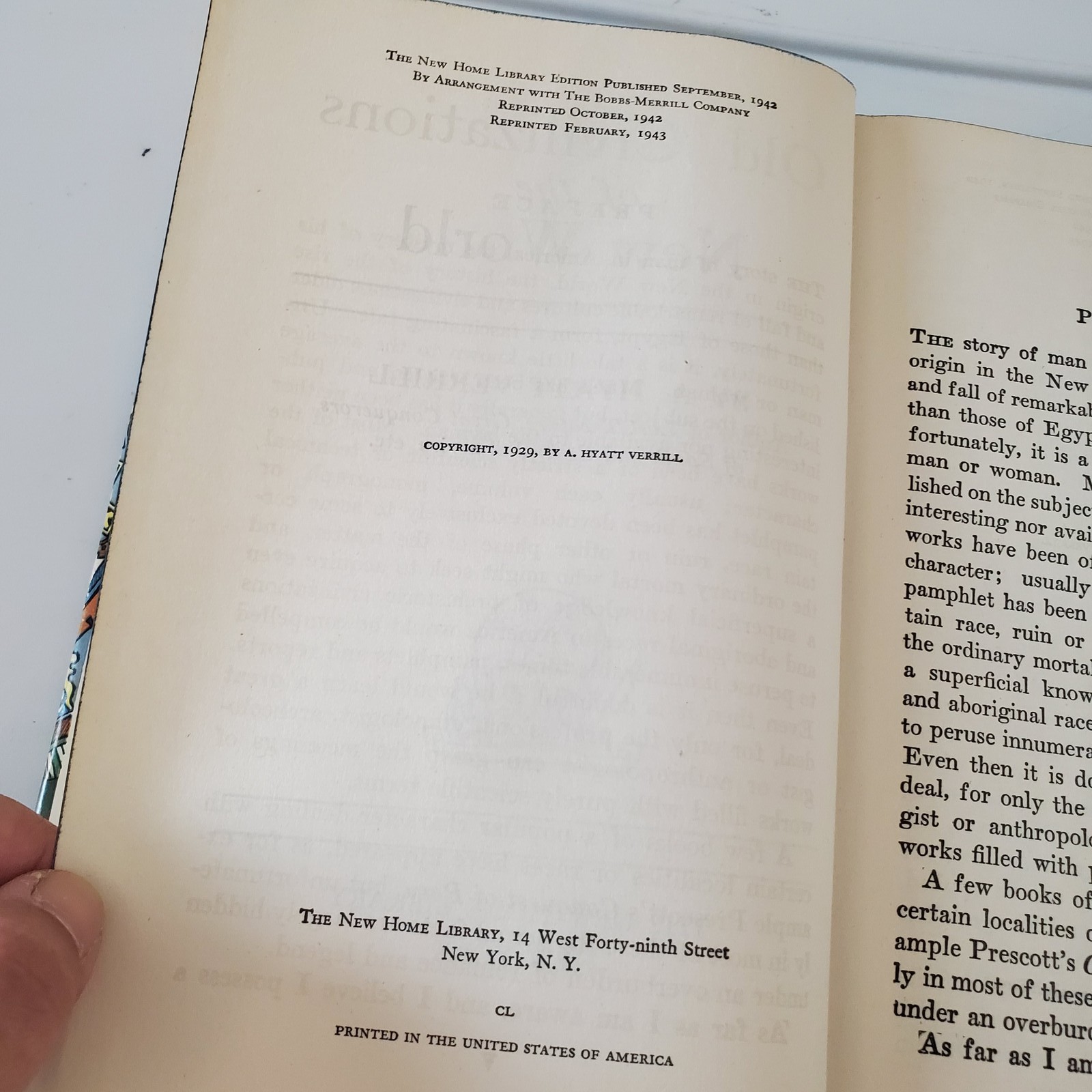 Old Civilizations of the New World A. Hyatt Verrill 1942 The New Home Library