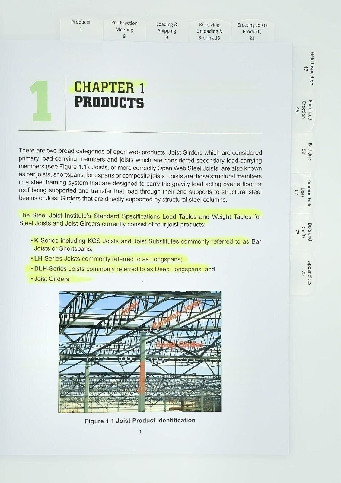 Highlighted and Tabbed – Technical Digest 9 – Steel Joists and Joist Girder SJI