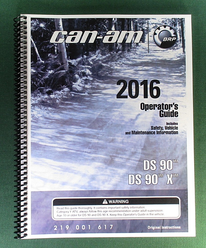 2016 Can-Am DS 90 Owner’s Manual: 164 pages & protective Covers!