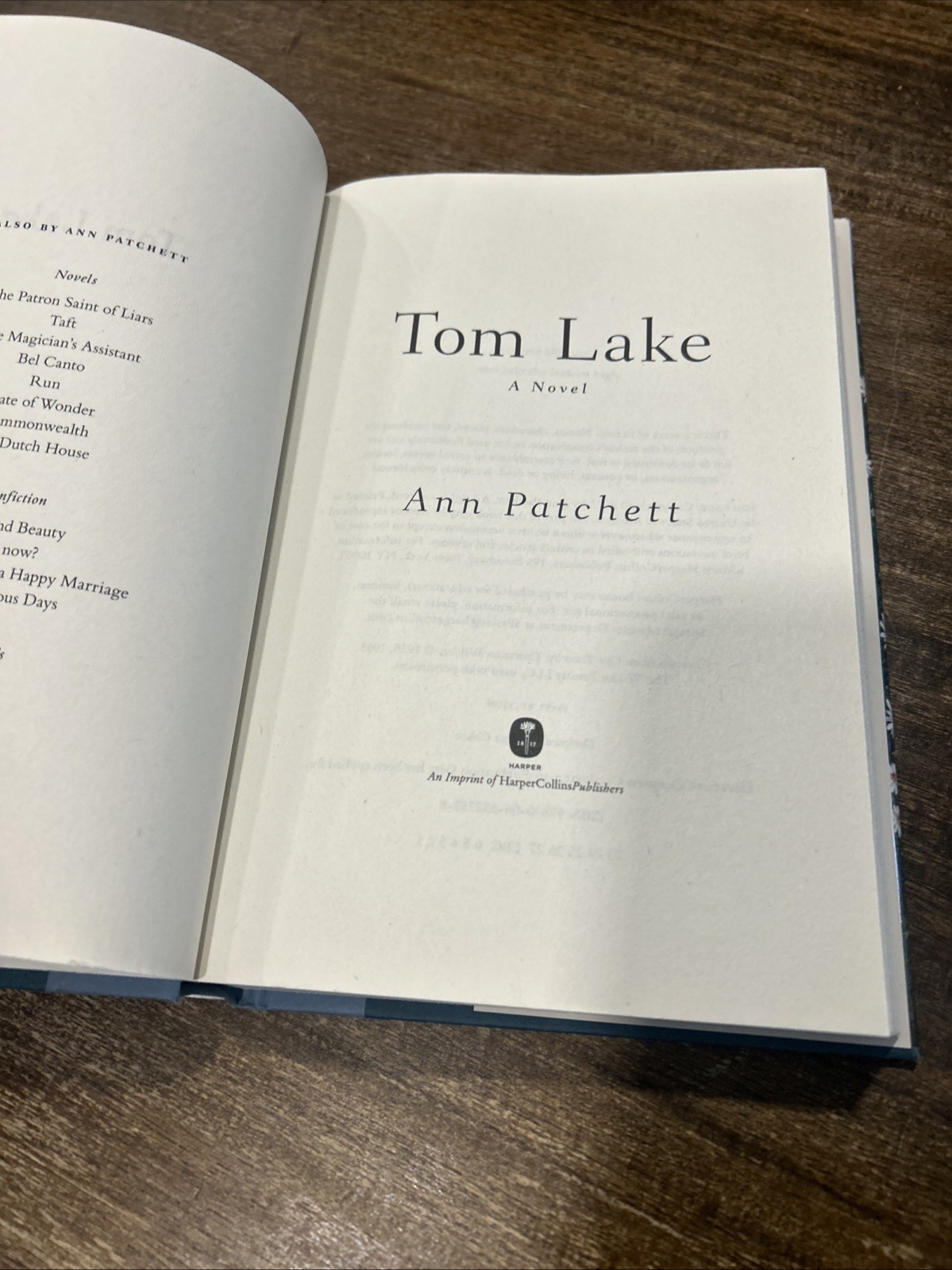 SIGNED – TOM LAKE : A Novel by Ann Patchett (2023, Hardcover) First/1st HCDJ GC