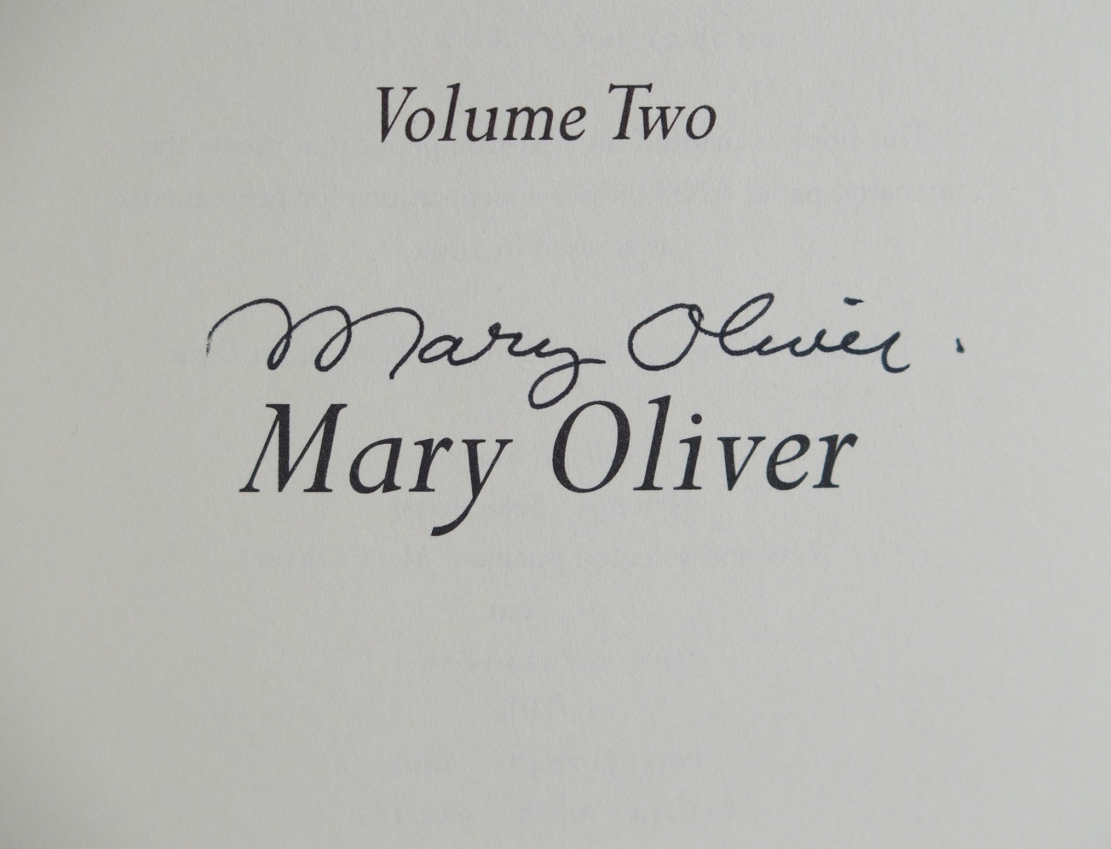 HCDJ First Edition New and Selected Poems Volume Two, Signed by Mary Oliver