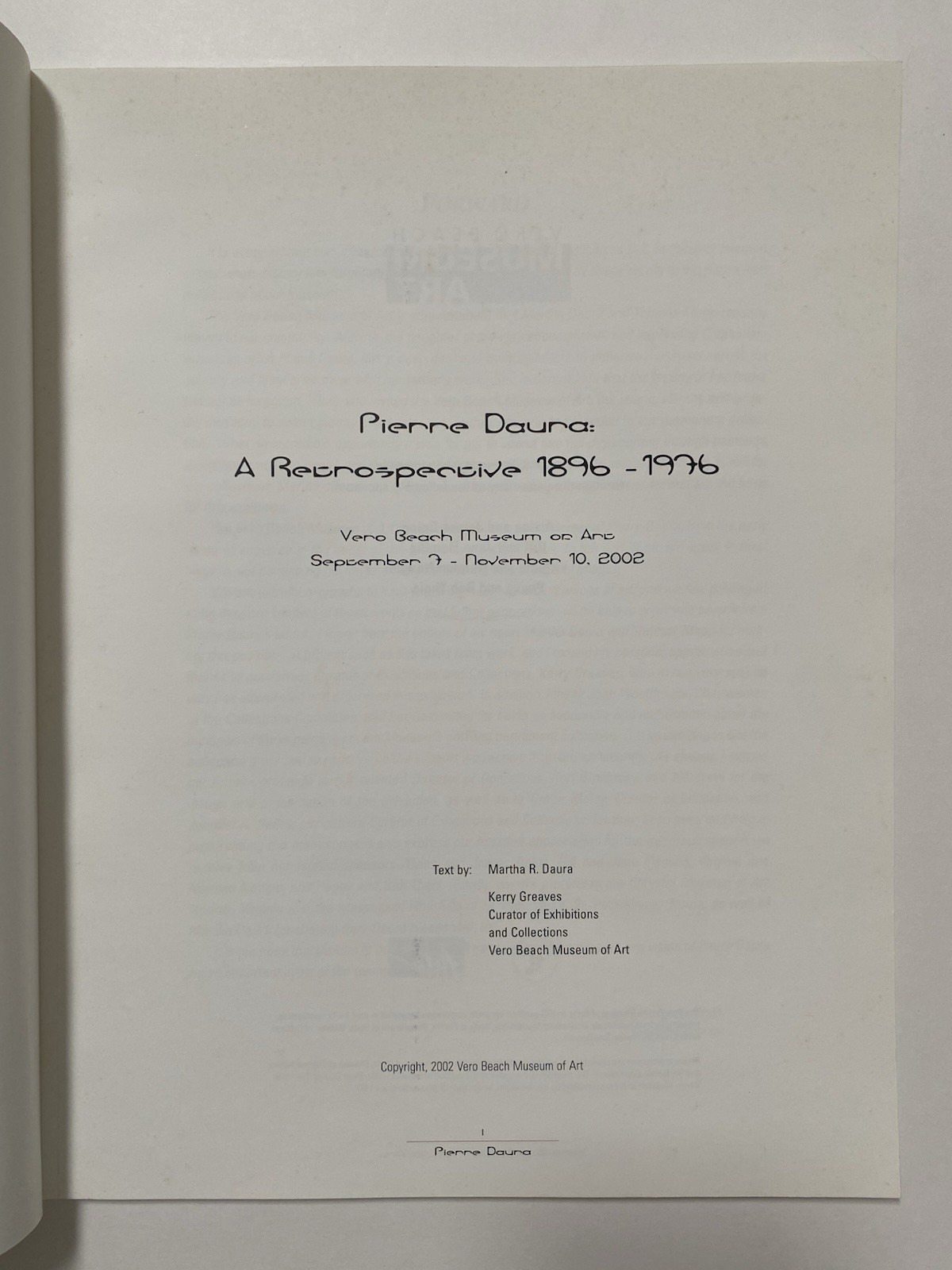 Pierre Daura: A Retrospective 1896-1976 (2002, Paperback)