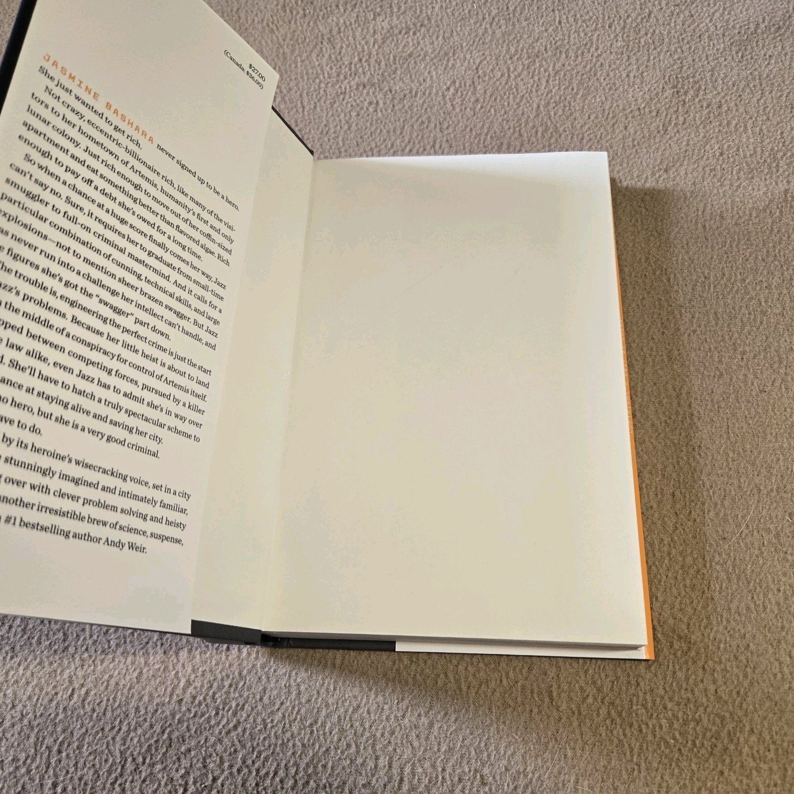 Artemis, Andy Weir, SIGNED 1st Edition/1st Printing, 2017, HC/DJ, Like New