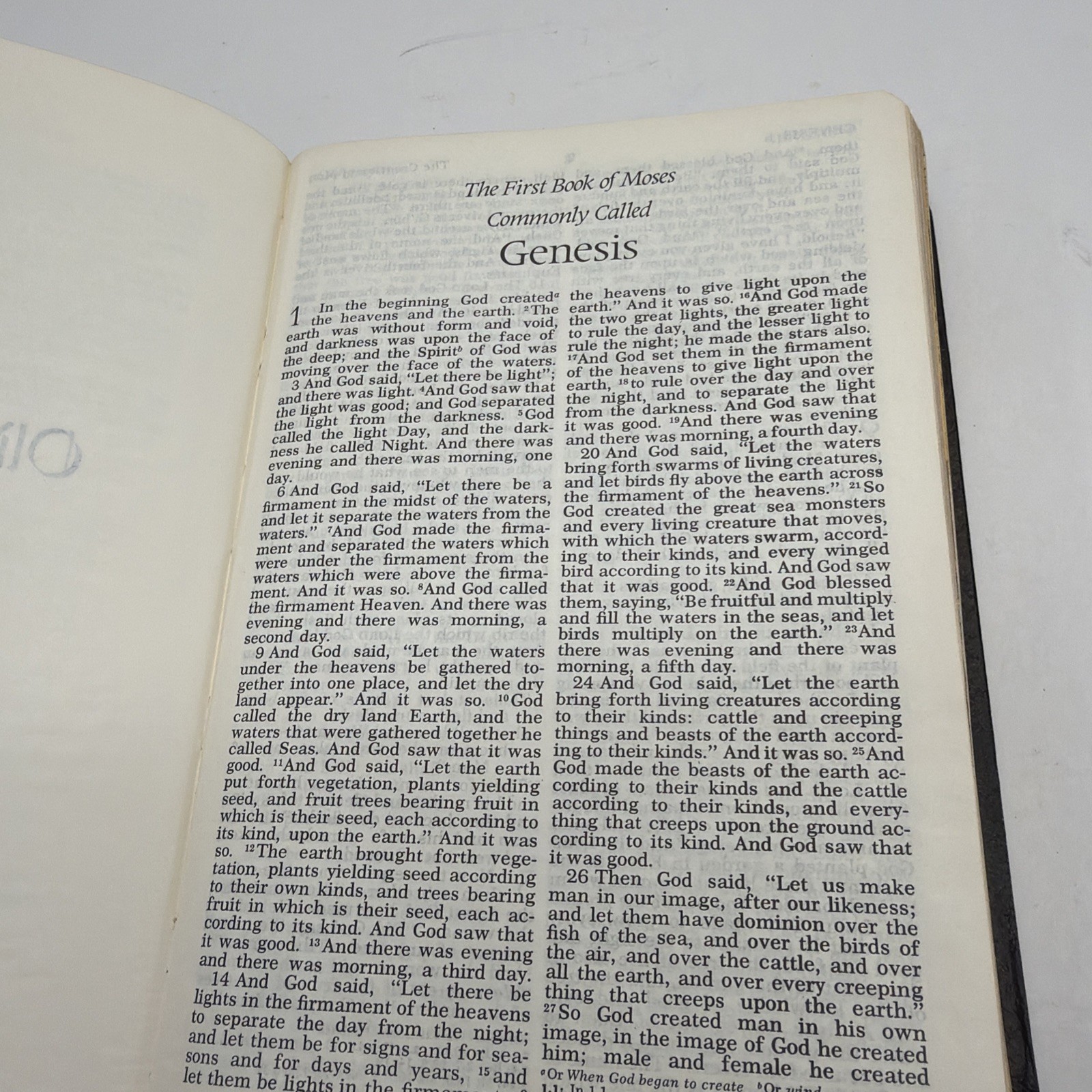VTG 1971 Holy Bible Black Genuine Leather Revised Standard Version Melton No Rl