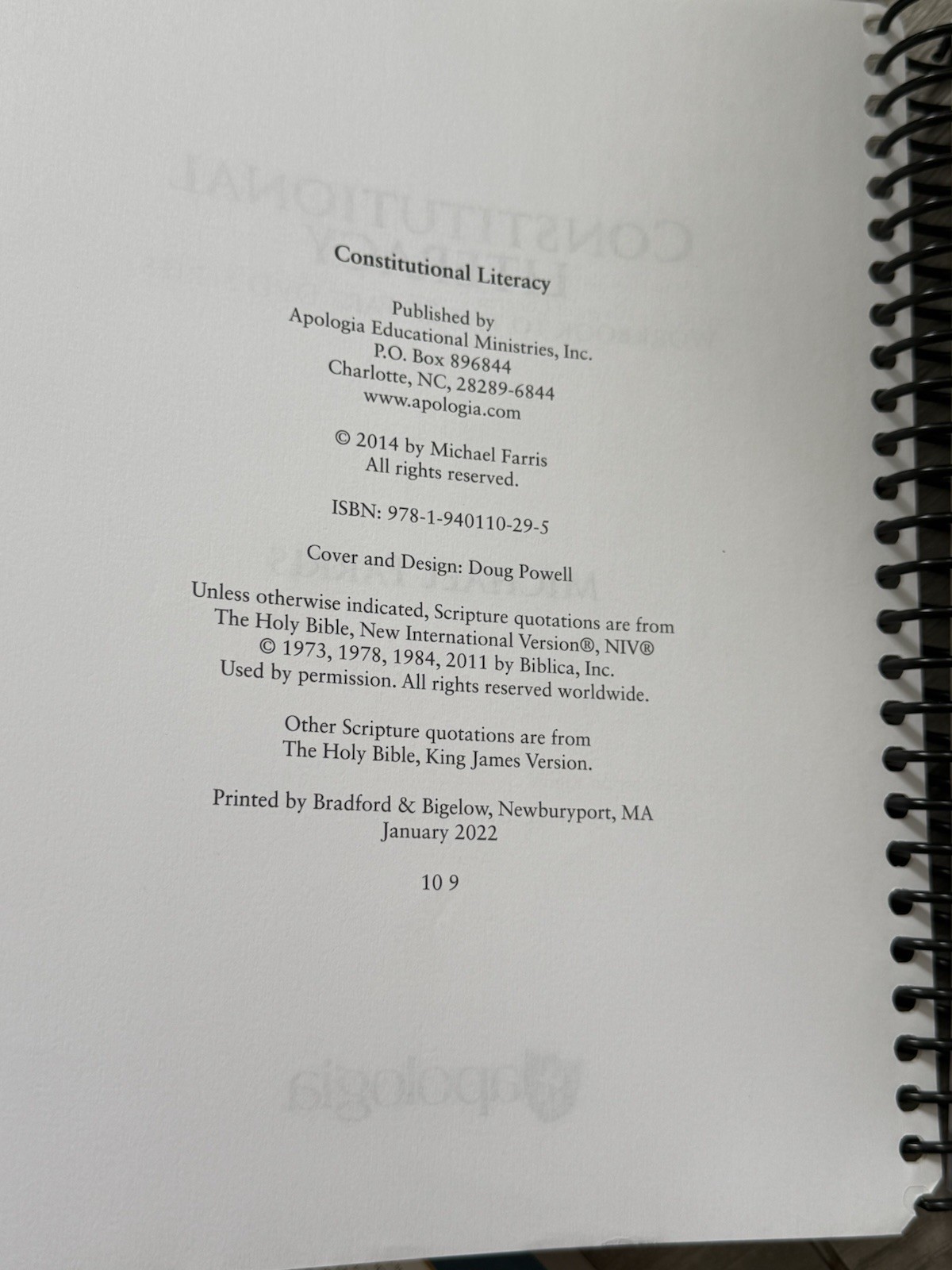 📚 Constitutional Literacy Workbook Apologia Homeshcool