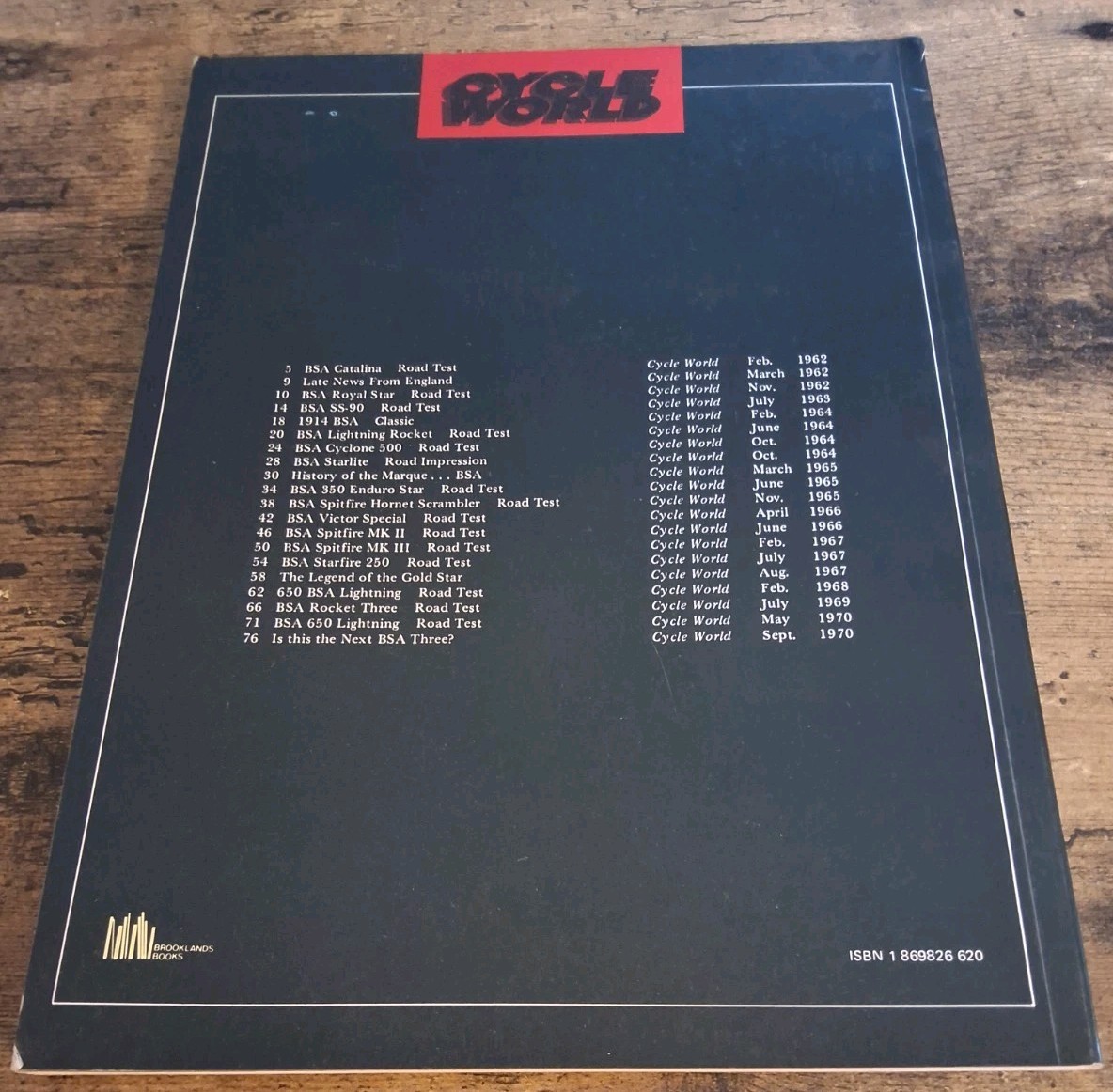 Cycle World On BSA 1962-1971 Book Road Tests Catalina Royal Star SS-90