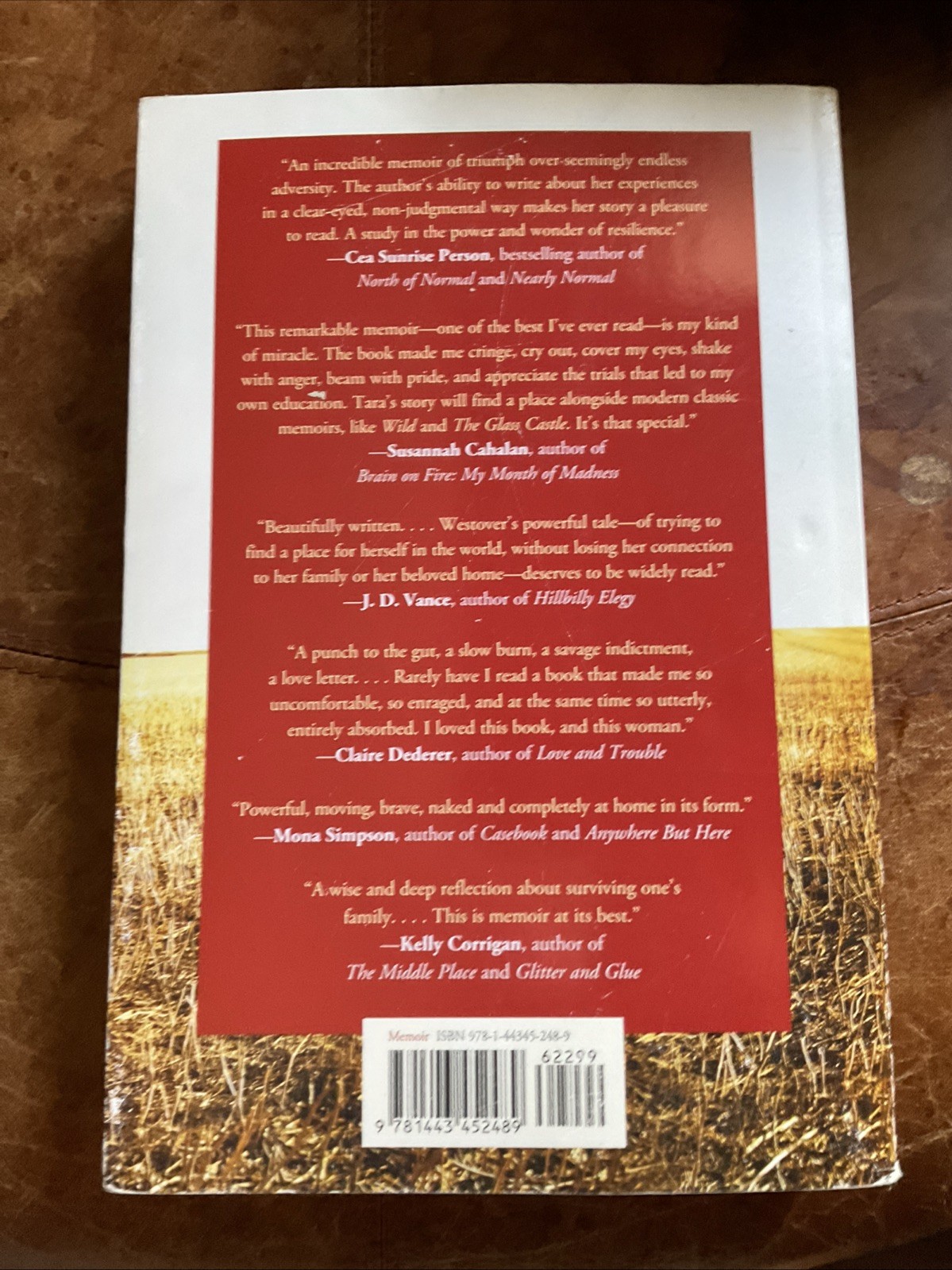 Educated a Memoir by Tara Westover (2018, Trade Paperback)