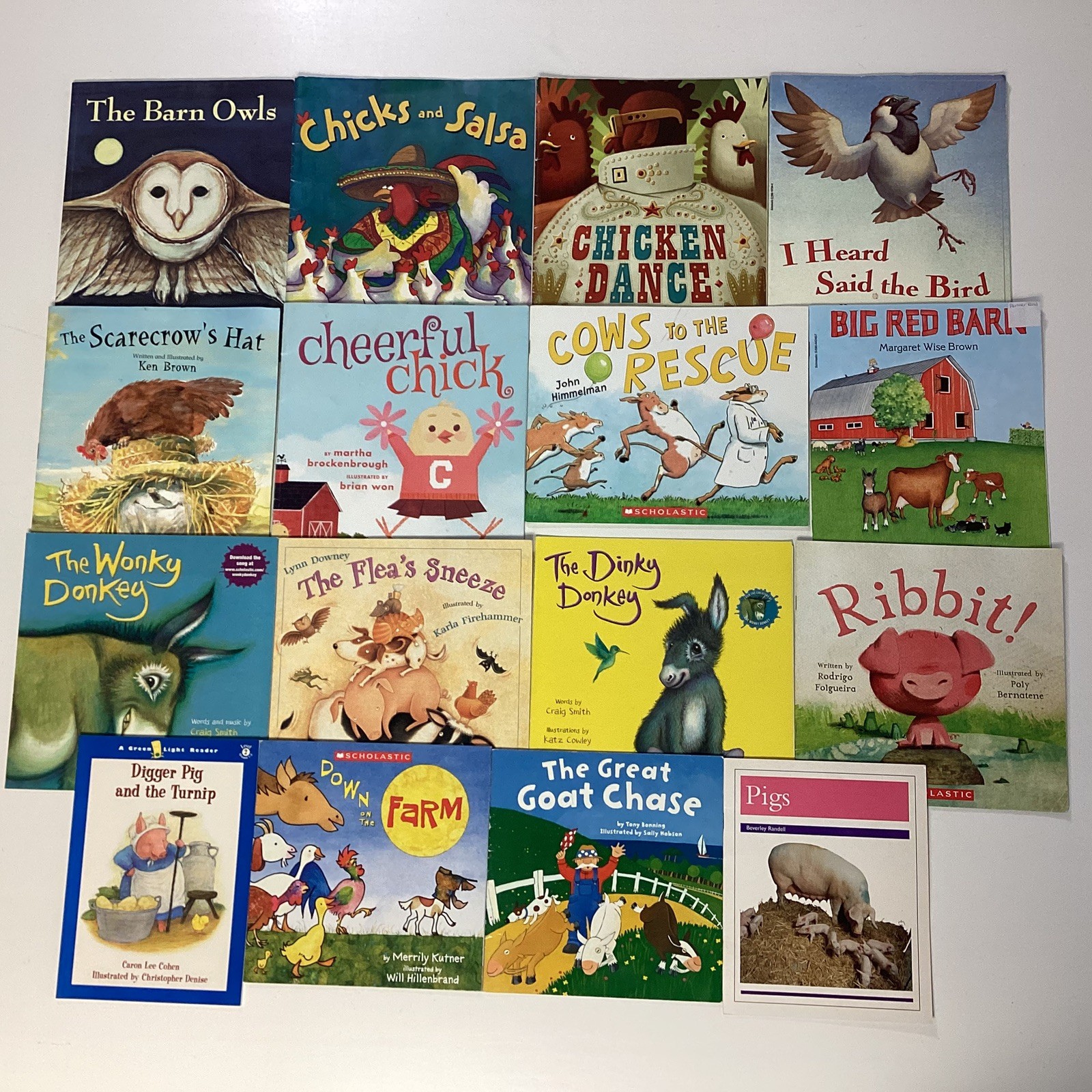 Farming Farms Tractors Barns Animals Preschool Kindergarten Picture 16 Book Lot